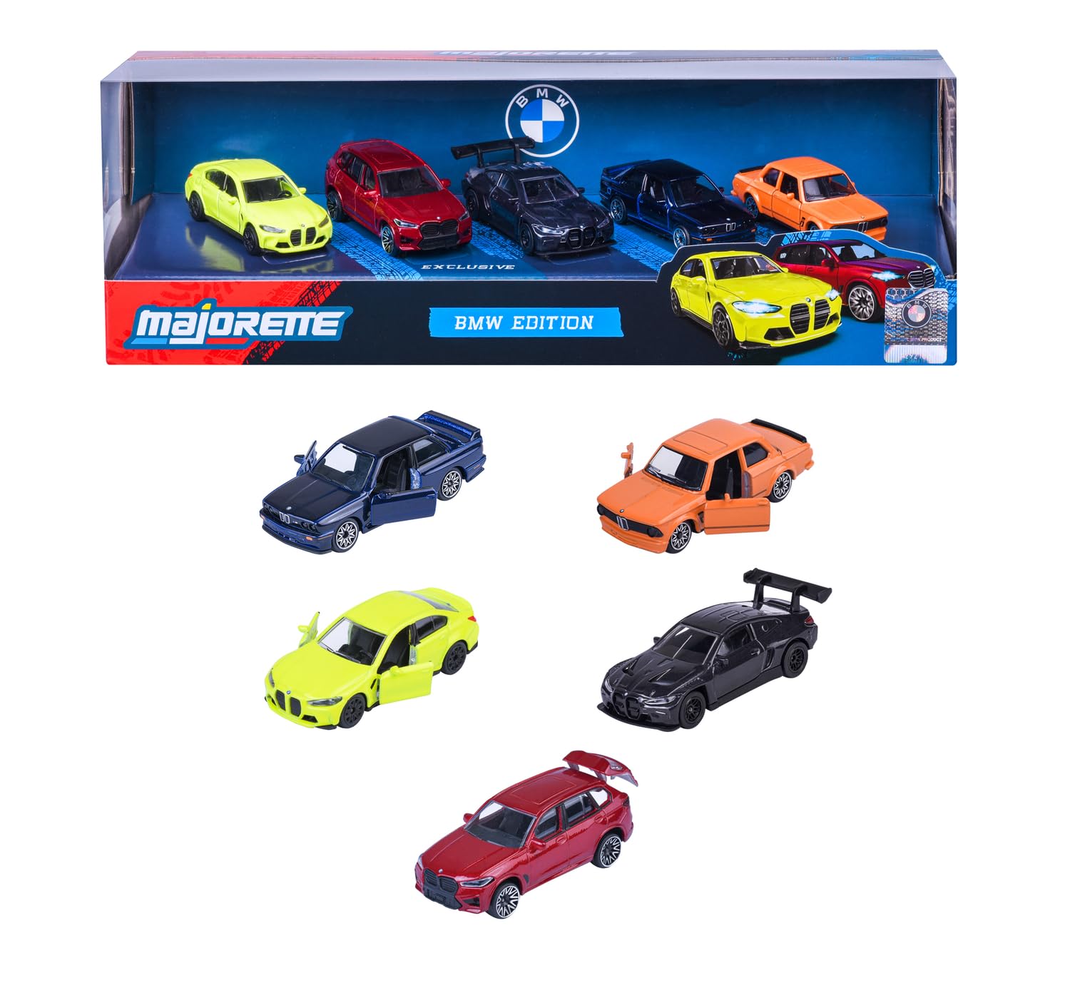 Majorette BMW 5 Pieces Giftpack - Die-Cast Metal Cars with Suspension and Opening Doors 1