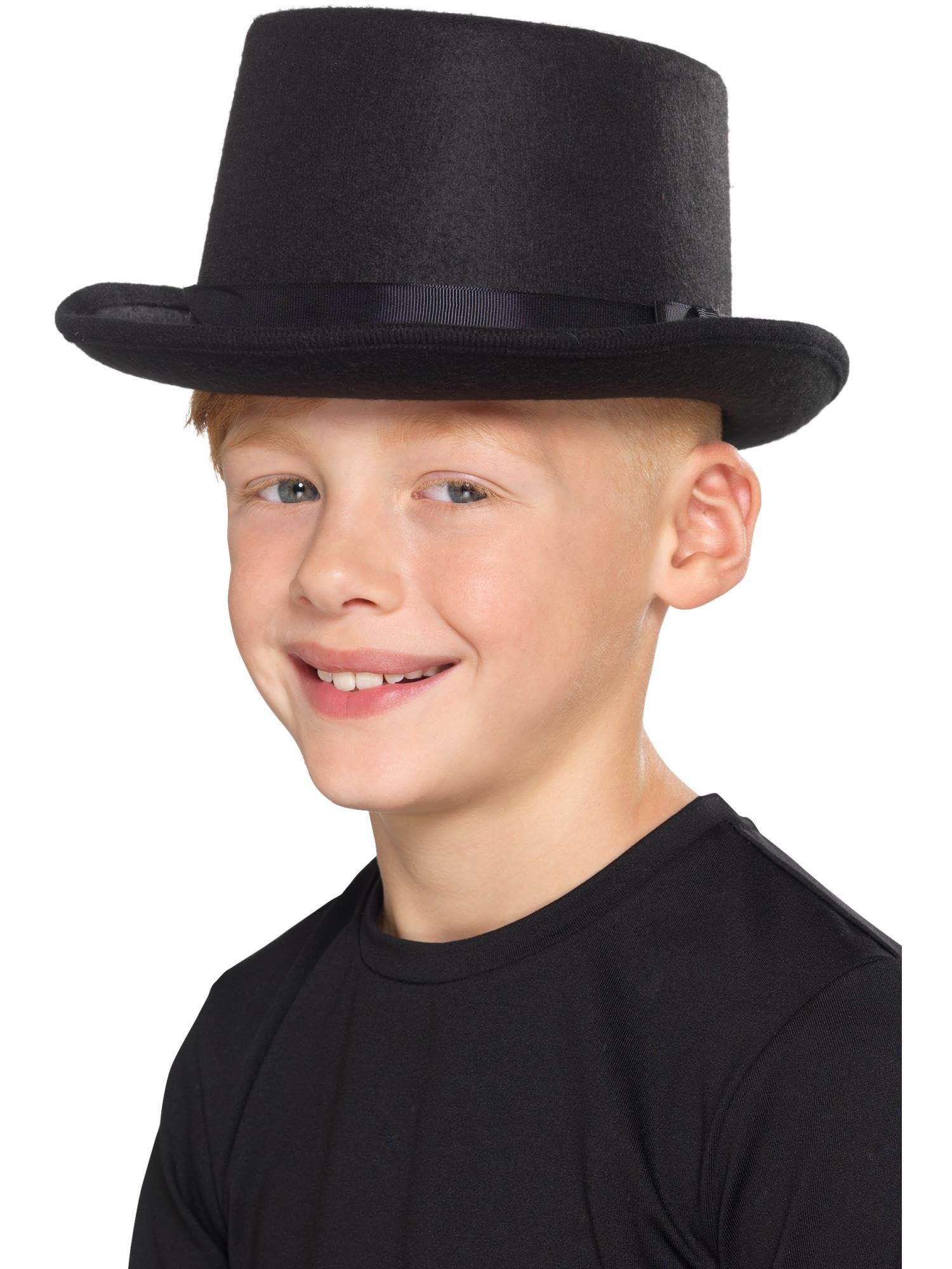 Smiffys Kids Top Hat, Black, Boys Fancy Dress, Child Dress Up Hats