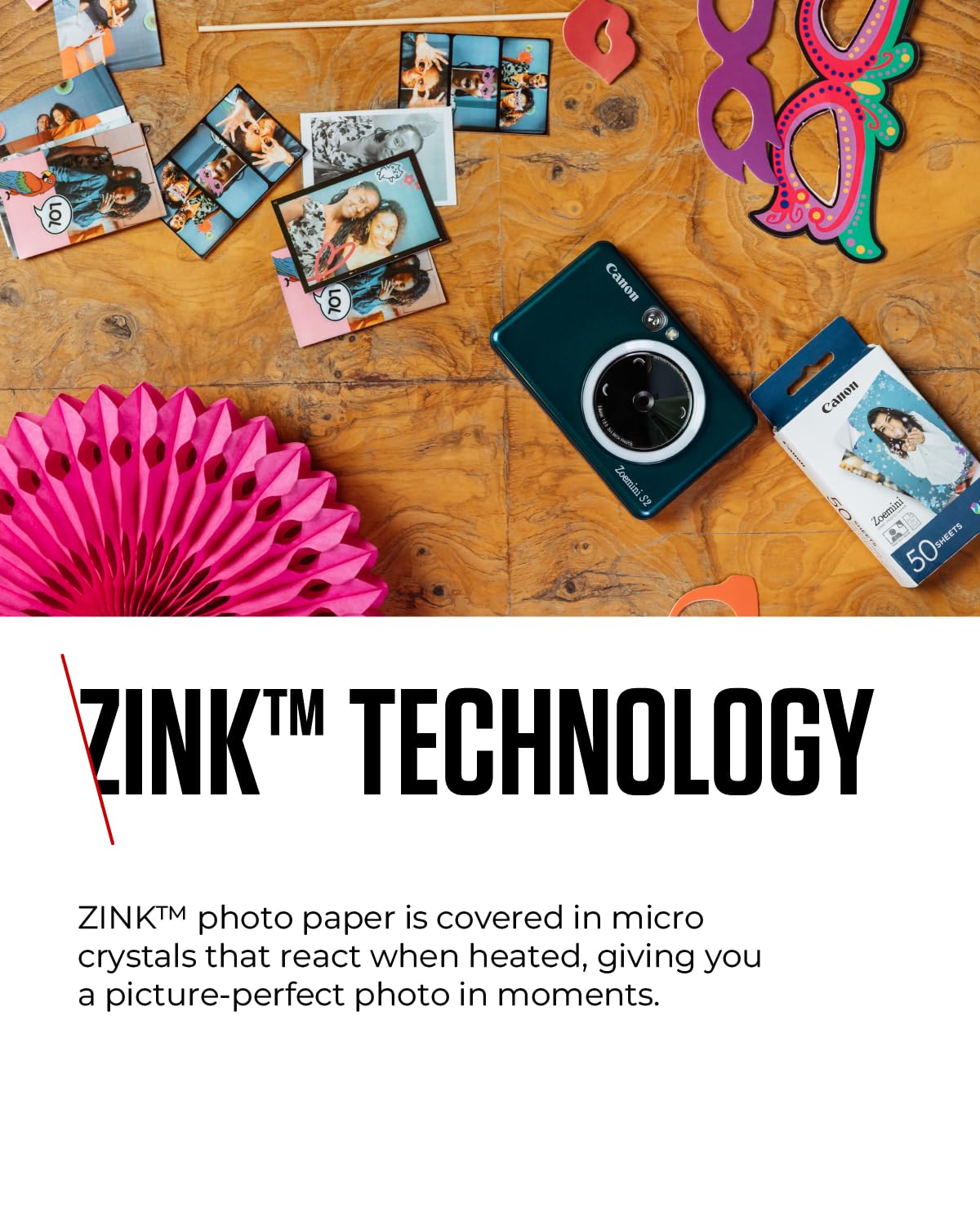 Canon Zink Photo Paper - Sticky-Backed 2x3 Inch Sticker Prints | 50 Sheets 4