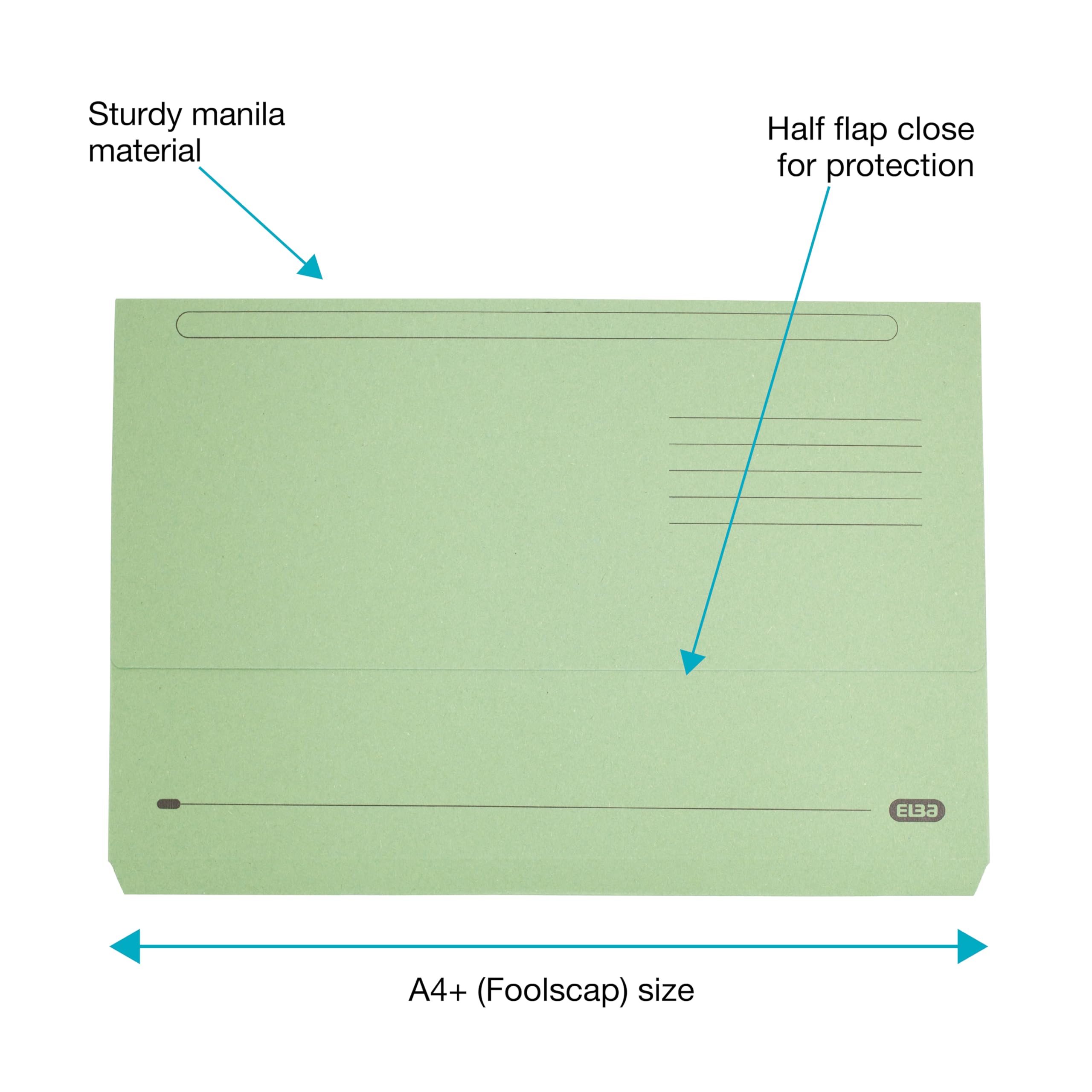 Elba A4+ Document Wallets - Pack of 25 Assorted Colours | 300 Sheet Capacity 2