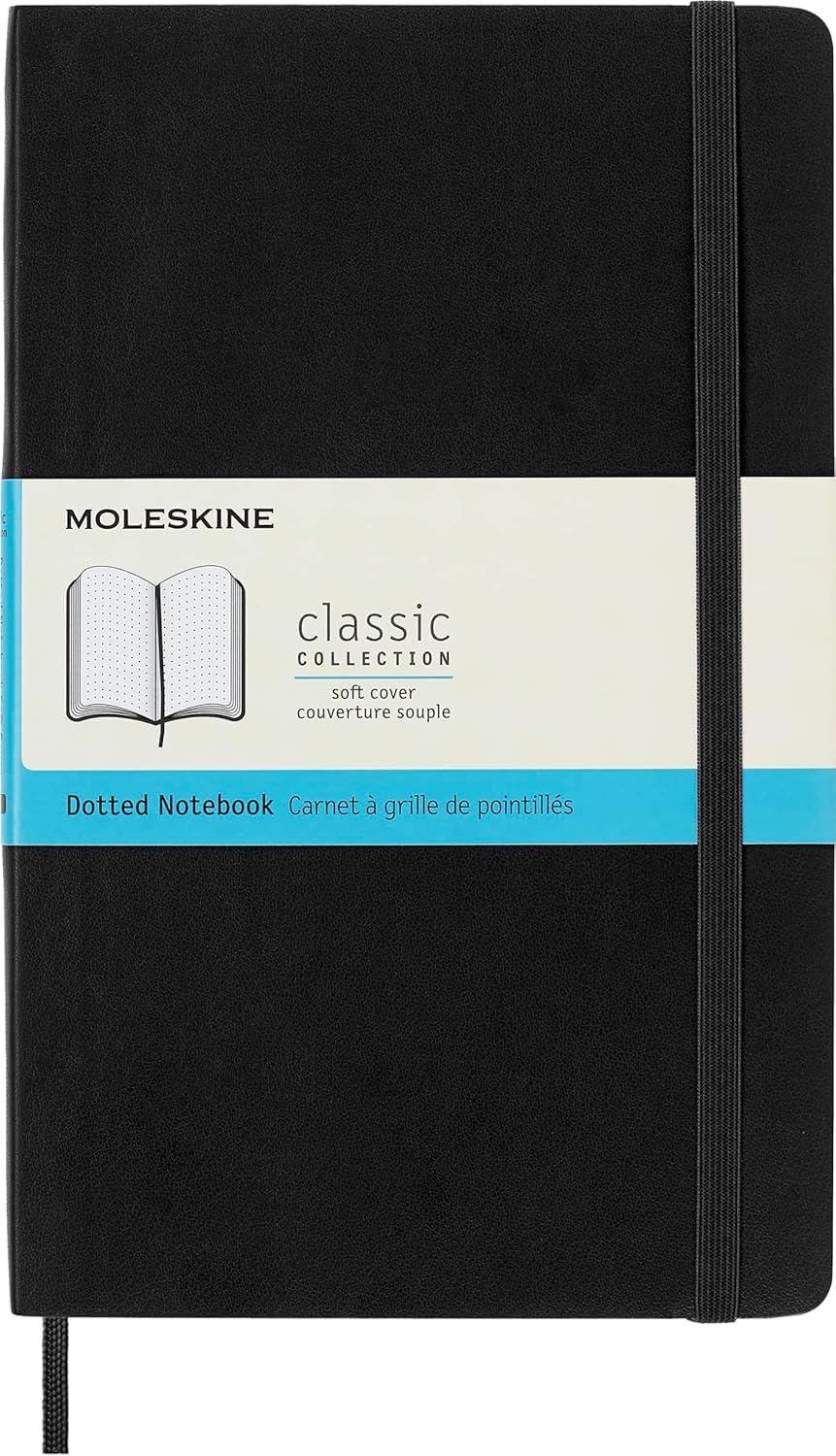 Moleskine Classic Dotted Paper Notebook - Soft Cover, Black, Large A5, 192 Pages 1