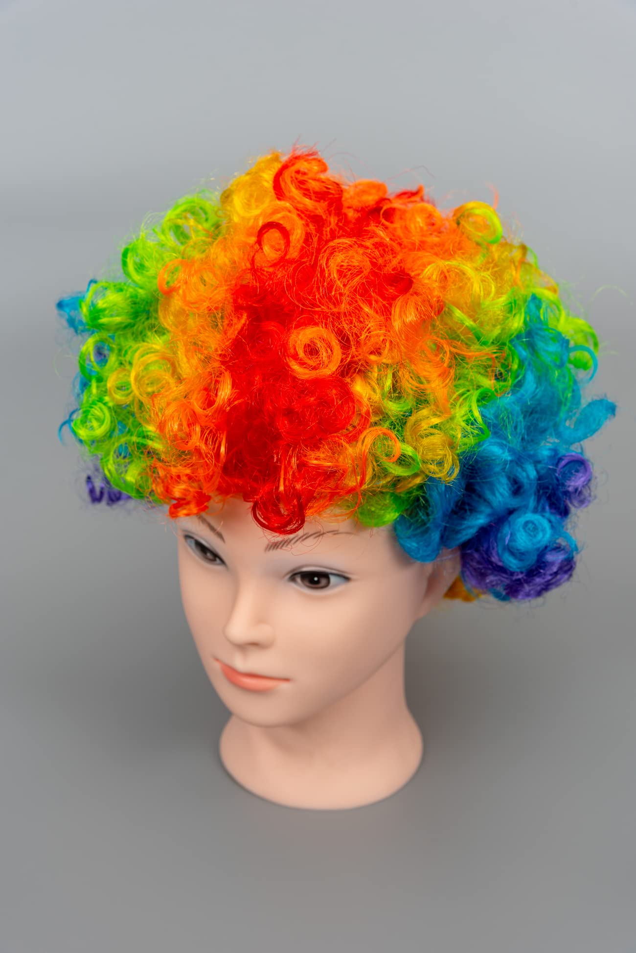 SHATCHI Rainbow Afro Wig Curly Bouncy Hair for Fancy Dress Party Costume Disco 60s 70s 80s Theme Unisex