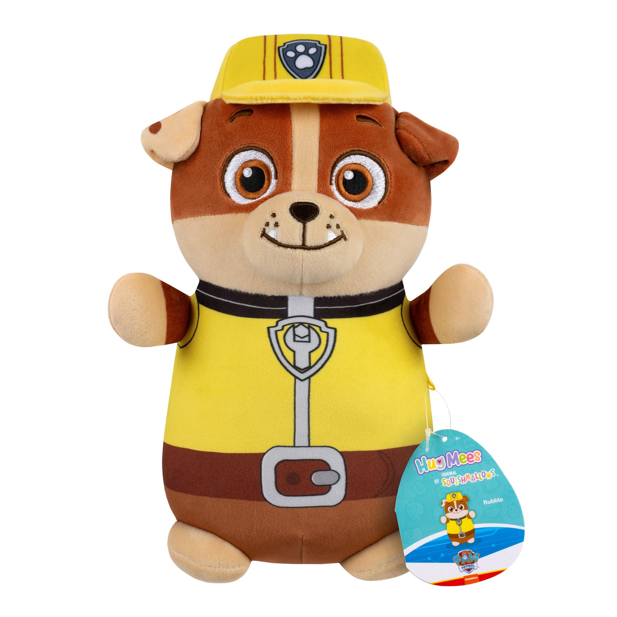 Squishmallows Paw Patrol 10-Inch Rubble HugMees Plush - Super Soft Cuddly Toy 5