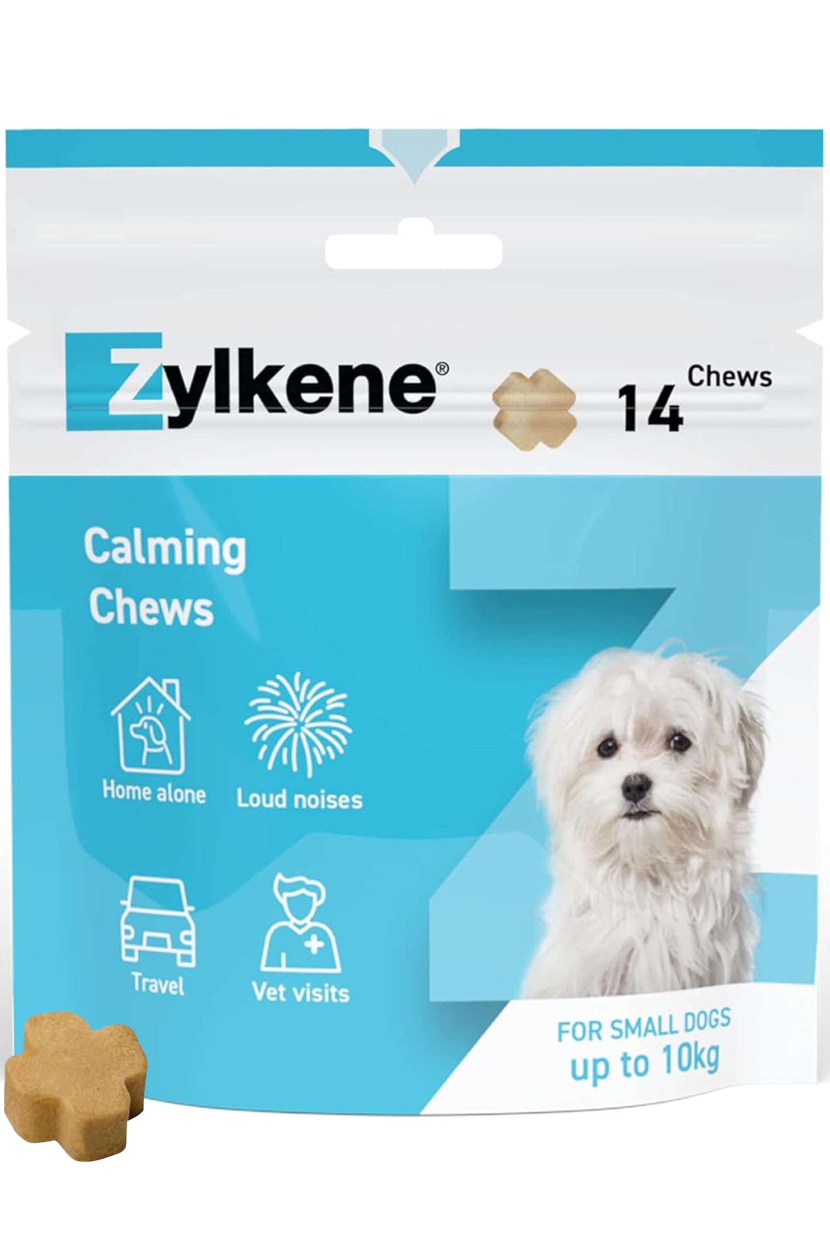 Zylkene Calming Chews for Small Dogs up to 10kg - 14 Chews | Promotes Relaxation