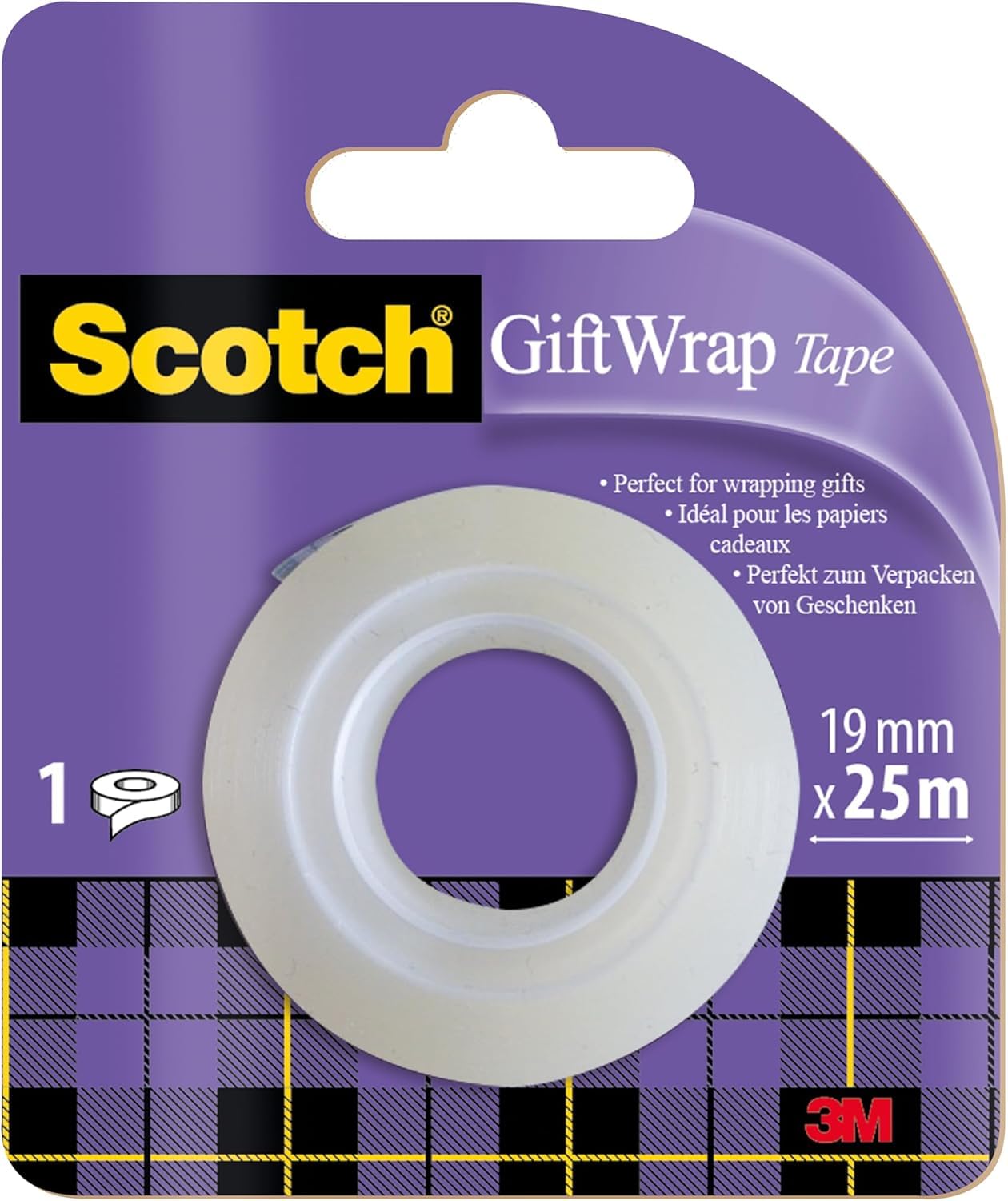Scotch Gift Wrap Tape Refill Pack - Satin Finish, Permanent Adhesive | 19 mm x 25 m