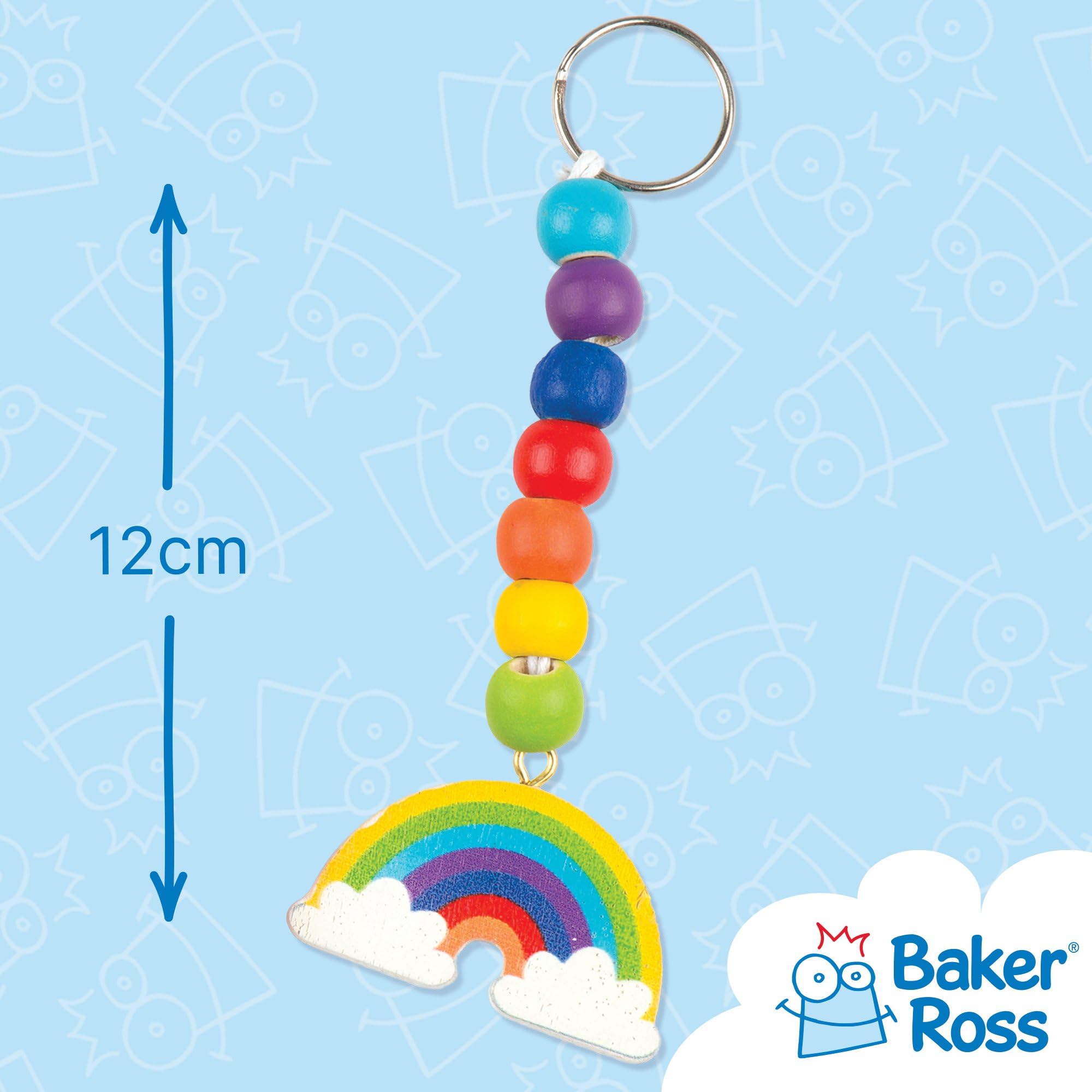 Baker Ross Make Your Own Wooden Rainbow Keyring Craft Kit (Pack of 4) | Kids Ages 5+ 3