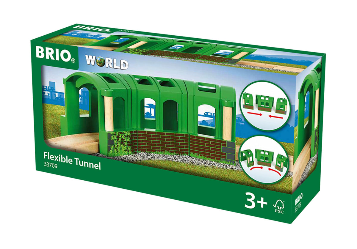 BRIO World Flexible Tunnel - Wooden Railway Train Set Accessory | 3 Pieces | Ages 3+