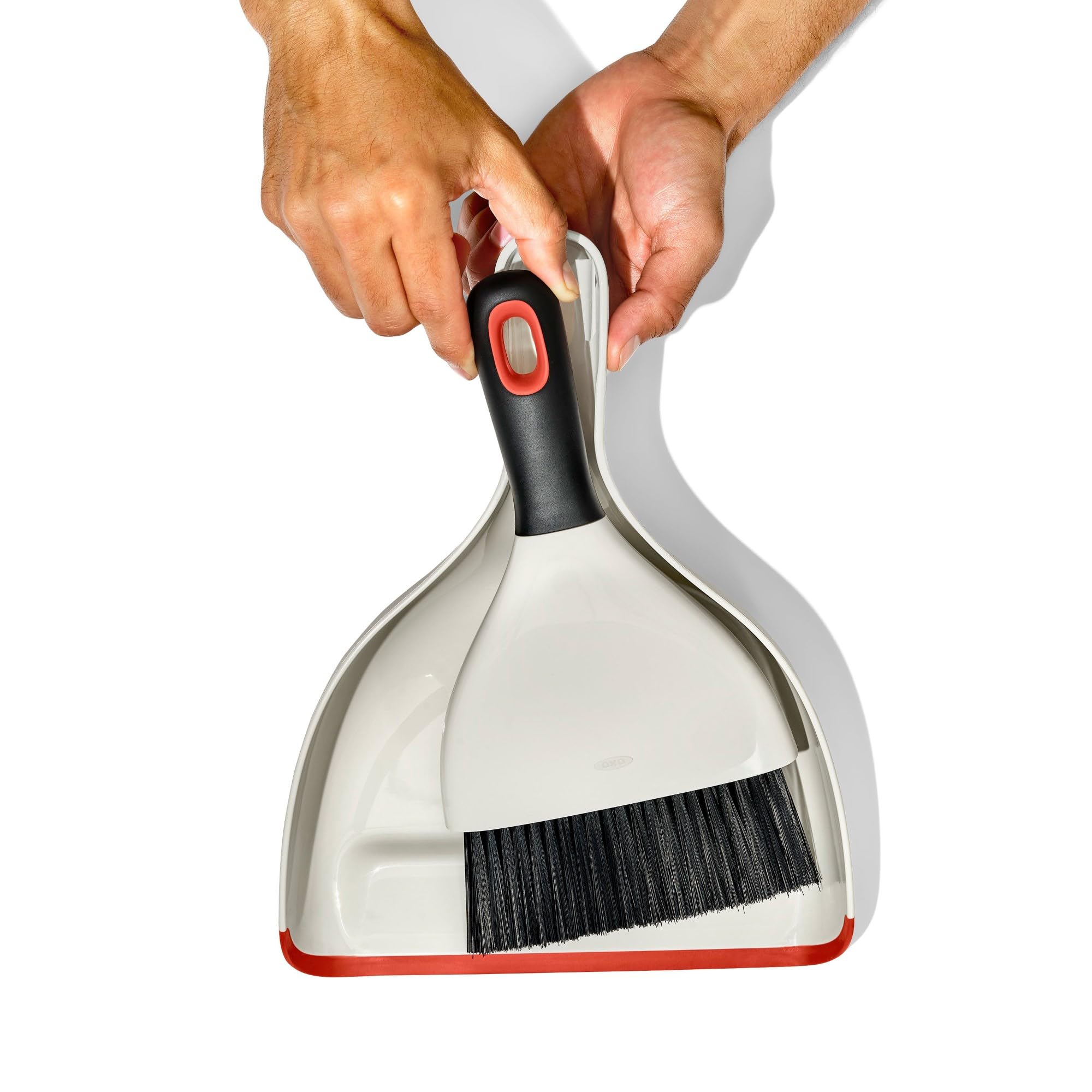 OXO Good Grips Dustpan & Brush Set - Whisk-Broom Shape | Soft Lip | Snap Storage 3