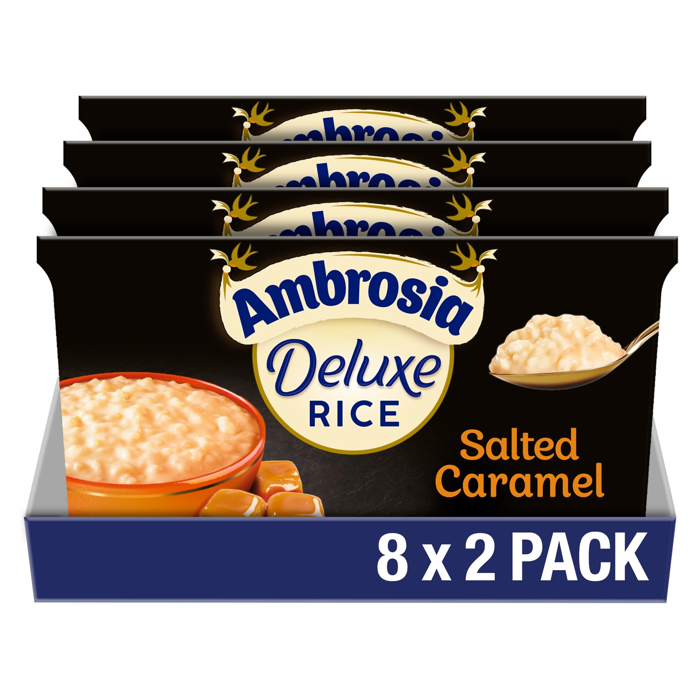 Ambrosia Deluxe Rice Pudding - Salted Caramel Flavour | Pack of 16 Pots (110g Each) 1