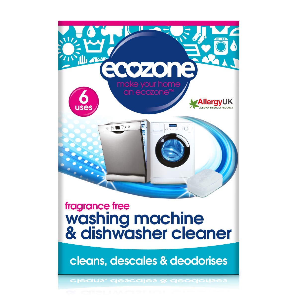 Ecozone Washing Machine & Dishwasher Cleaner Tablets - 2-in-1 Descaler Kit | Unscented 1