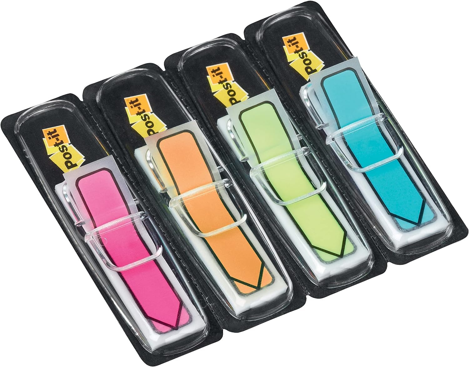 Post-it Index Arrow Flags - 4 Dispensers 24 Flags of Each Colour 11.9 mm x 43.2 mm - To Mark, Highlight or Colour Code Important Information 4