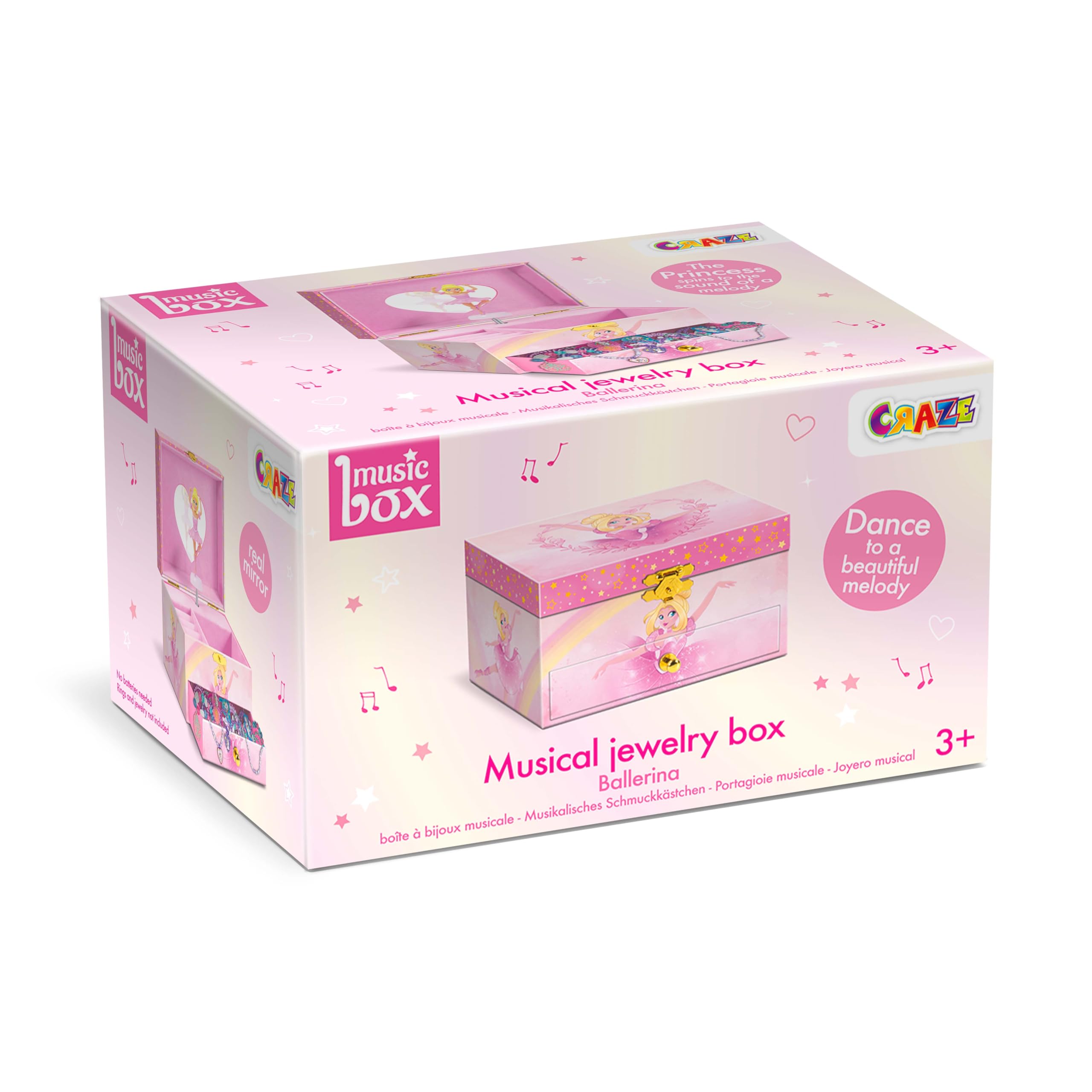 CRAZE Ballerina Music Box Jewelry Box with Spinning Dancer and Melody 10