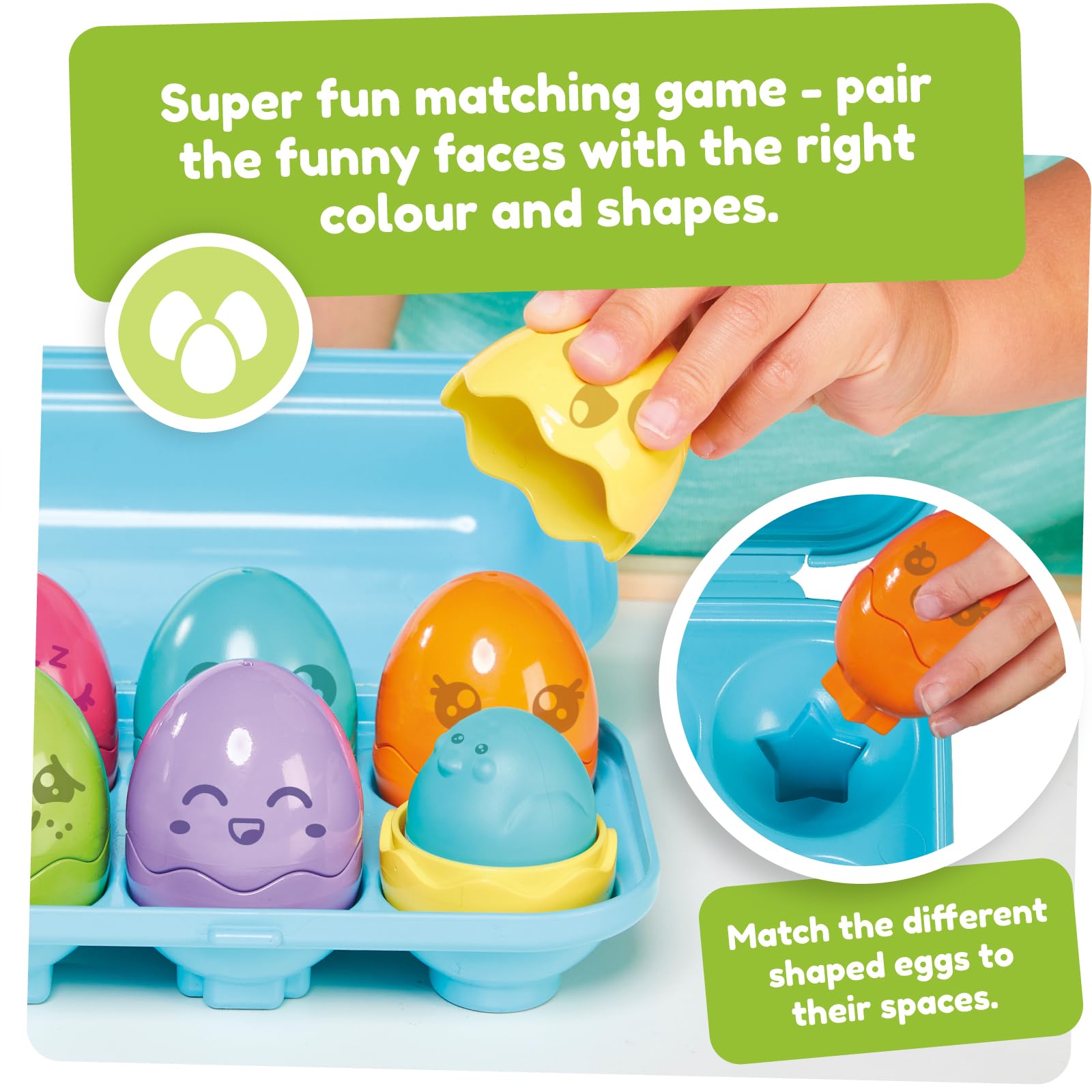 Toomies Hide and Squeak Bright Chicks - Box of 6 Colourful Eggs with Squeak & Rattle | Ages 6-36 Months