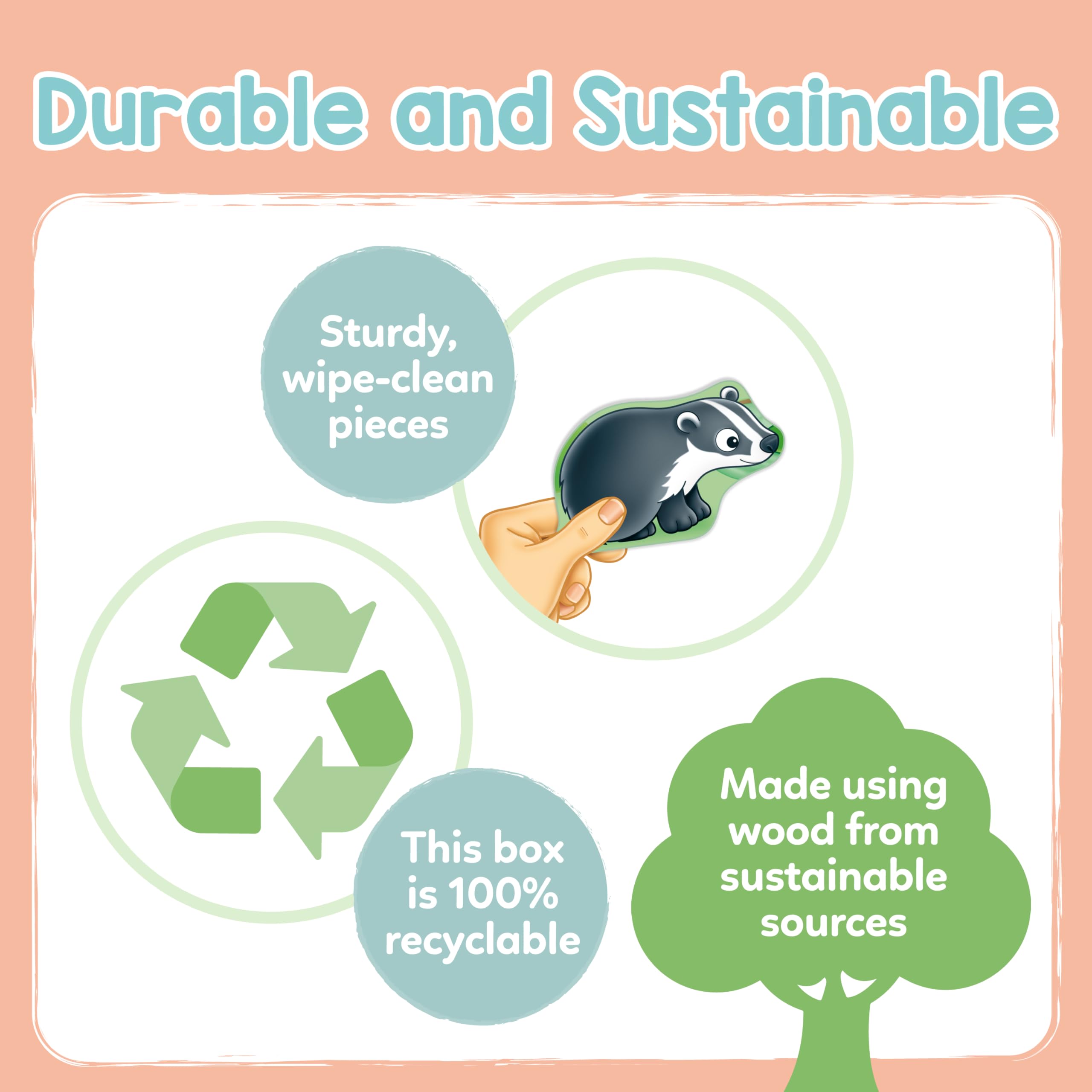 Orchard Toys Woodland Chunky Wooden Puzzle - 1+ Years | 8 Pieces | Wood 6