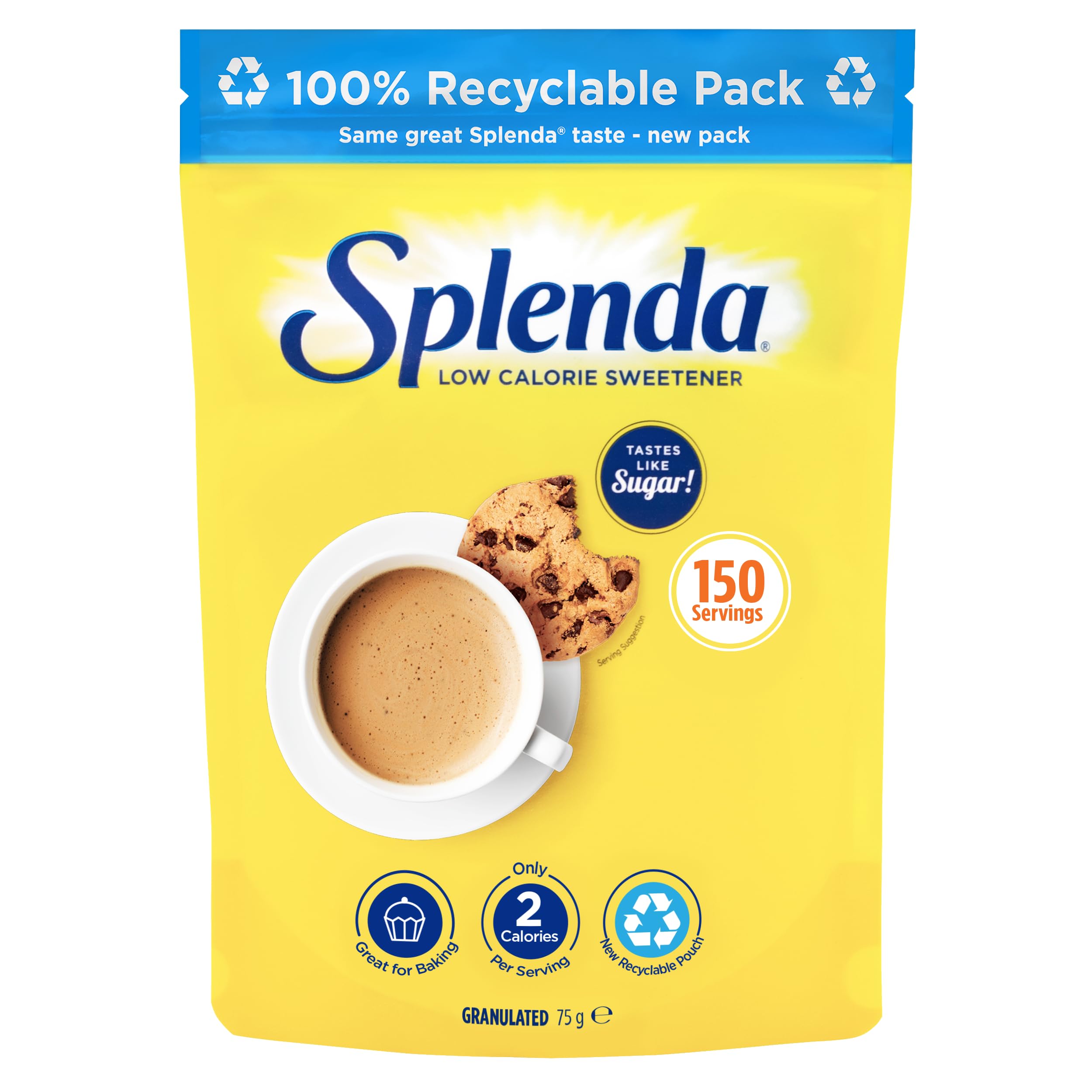 Splenda Low Calorie Granulated Sweetener - Sugar-Free | 75g Pouch | Weight Management 1