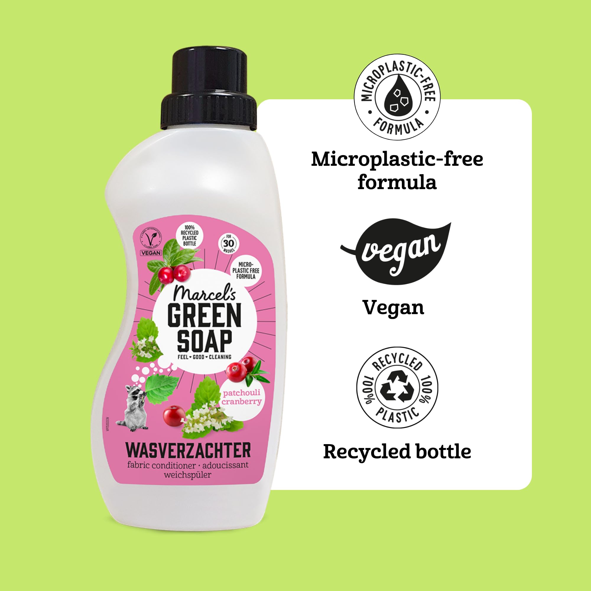 Marcel's Green Soap Fabric Softener Patchouli & Cranberry - 30 Washes | Vegan | Microplastic-Free 3