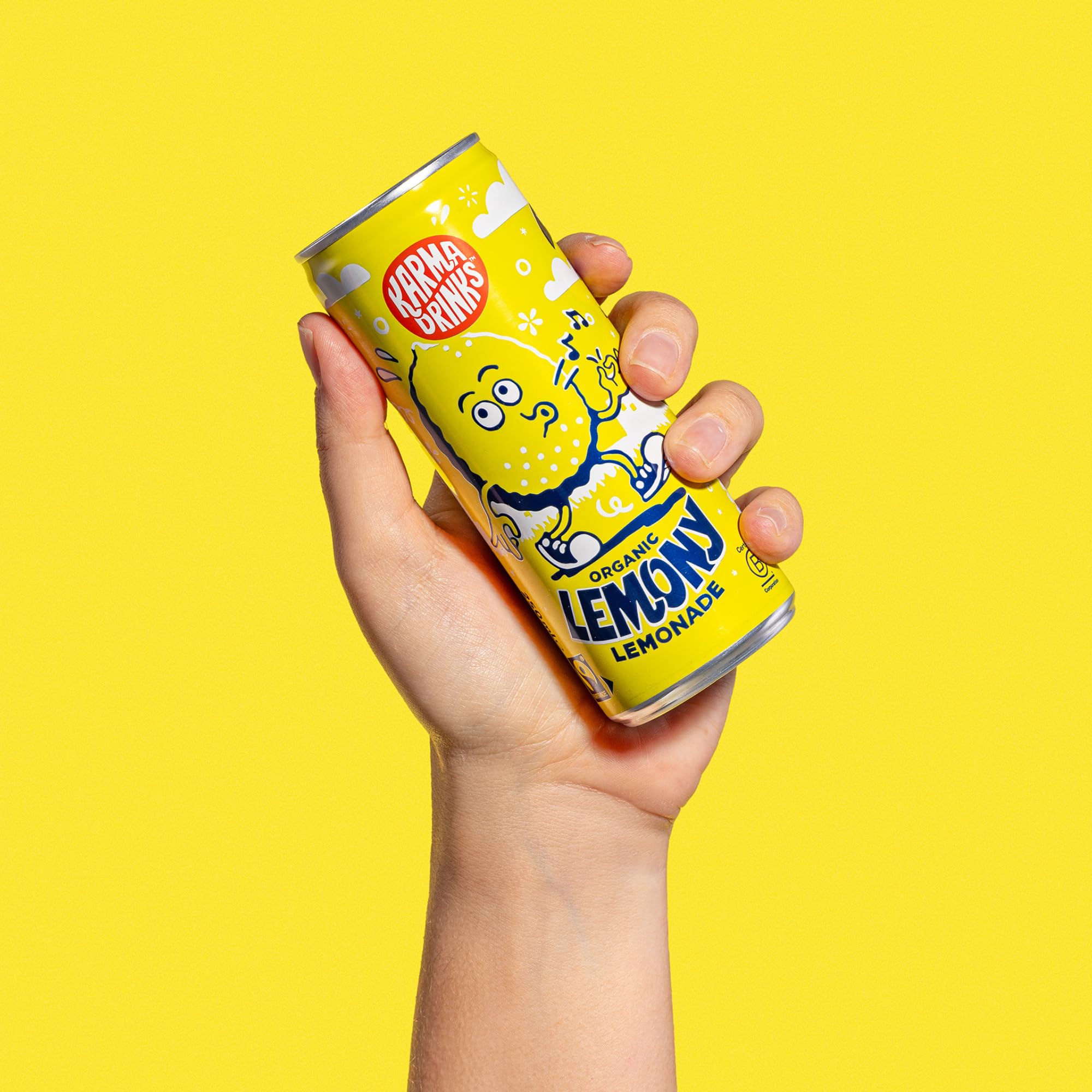 Karma Drinks Lemony Lemonade - Natural Fizzy Soft Drink (4 x 250ml Cans)