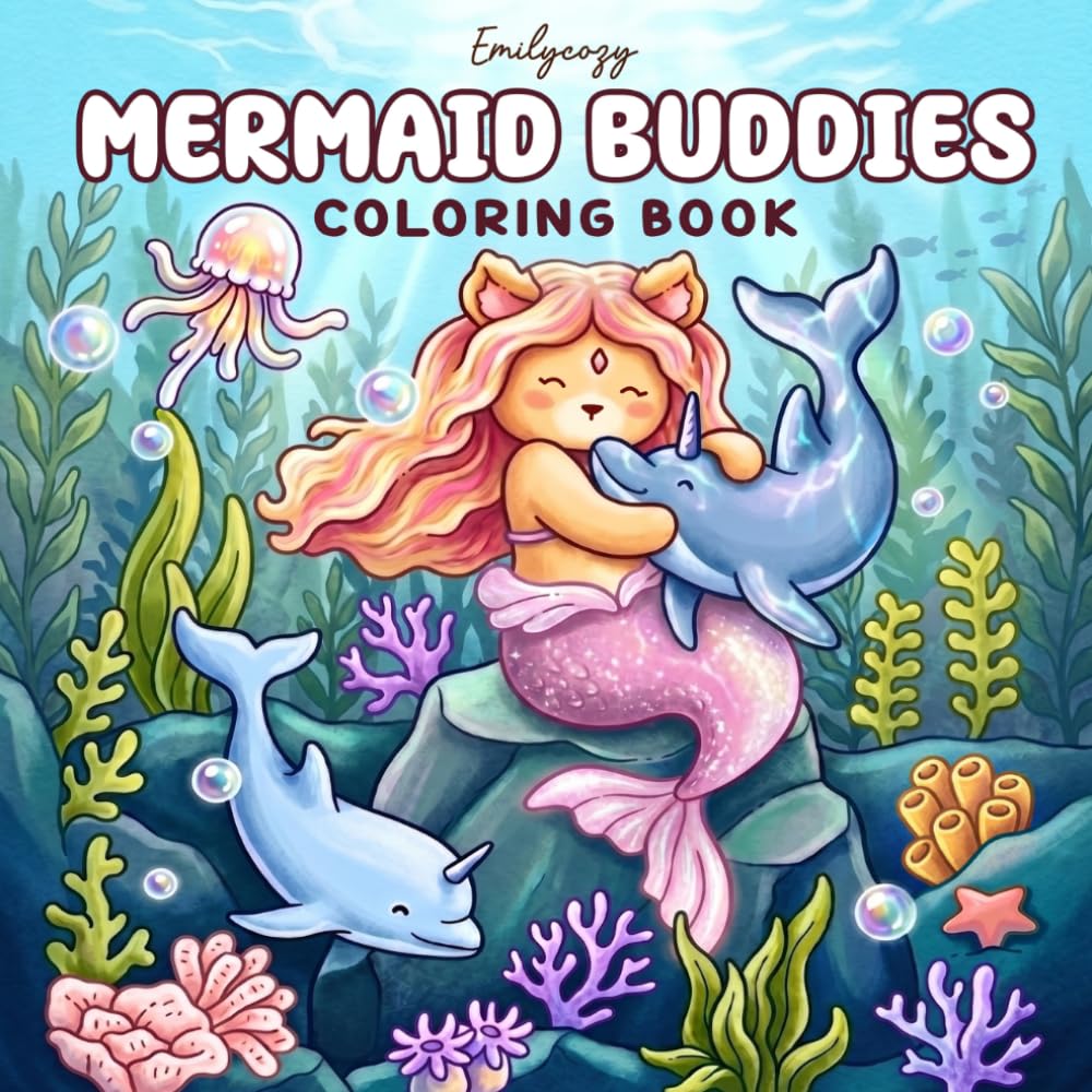 Emily Cozy Mermaid Buddies Coloring Book | Paperback | Young Adult Science Fiction & Fantasy 1