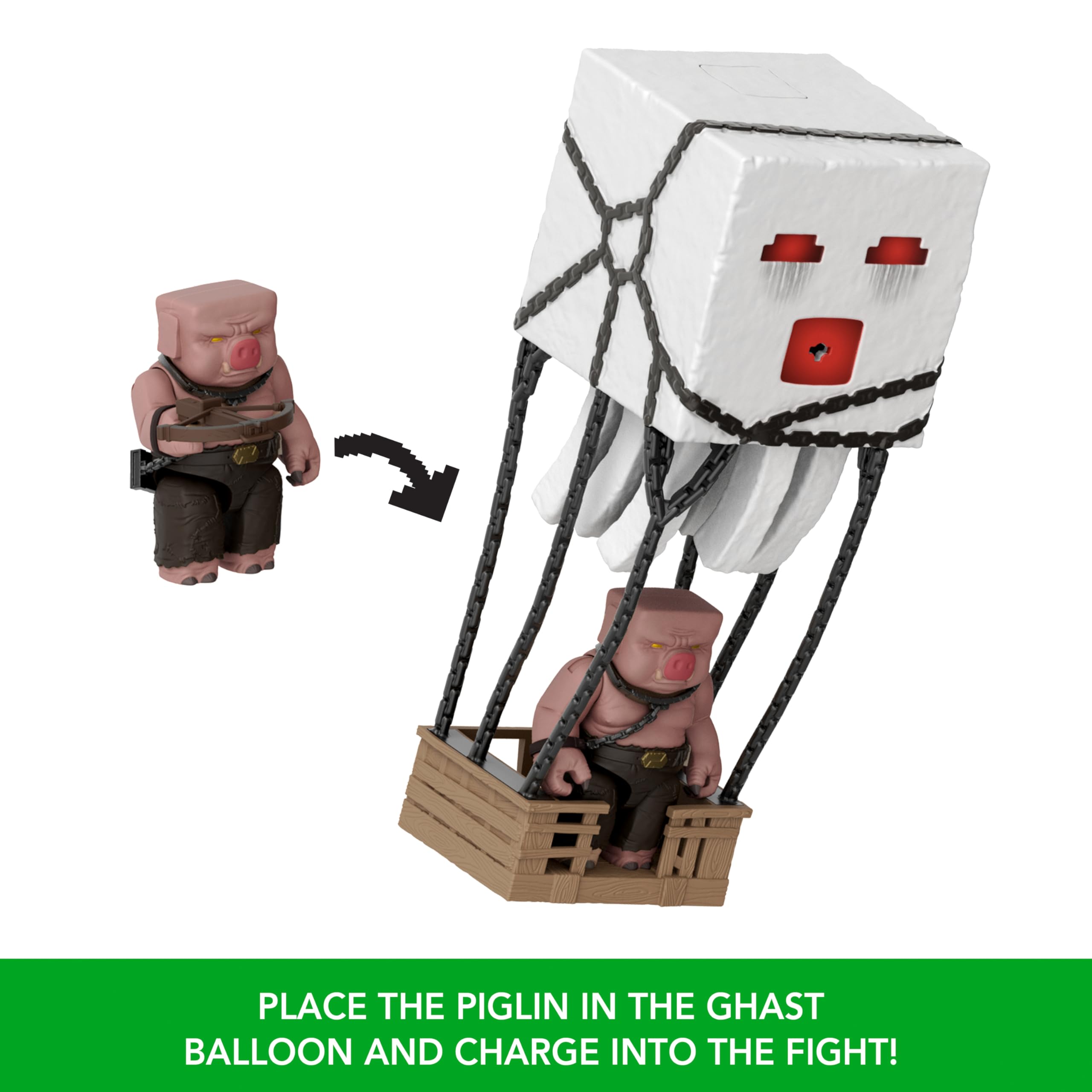 Minecraft Blast Attack Ghast Action Figure Set with Lights, Sounds & Projectile - Mattel JFB69 3