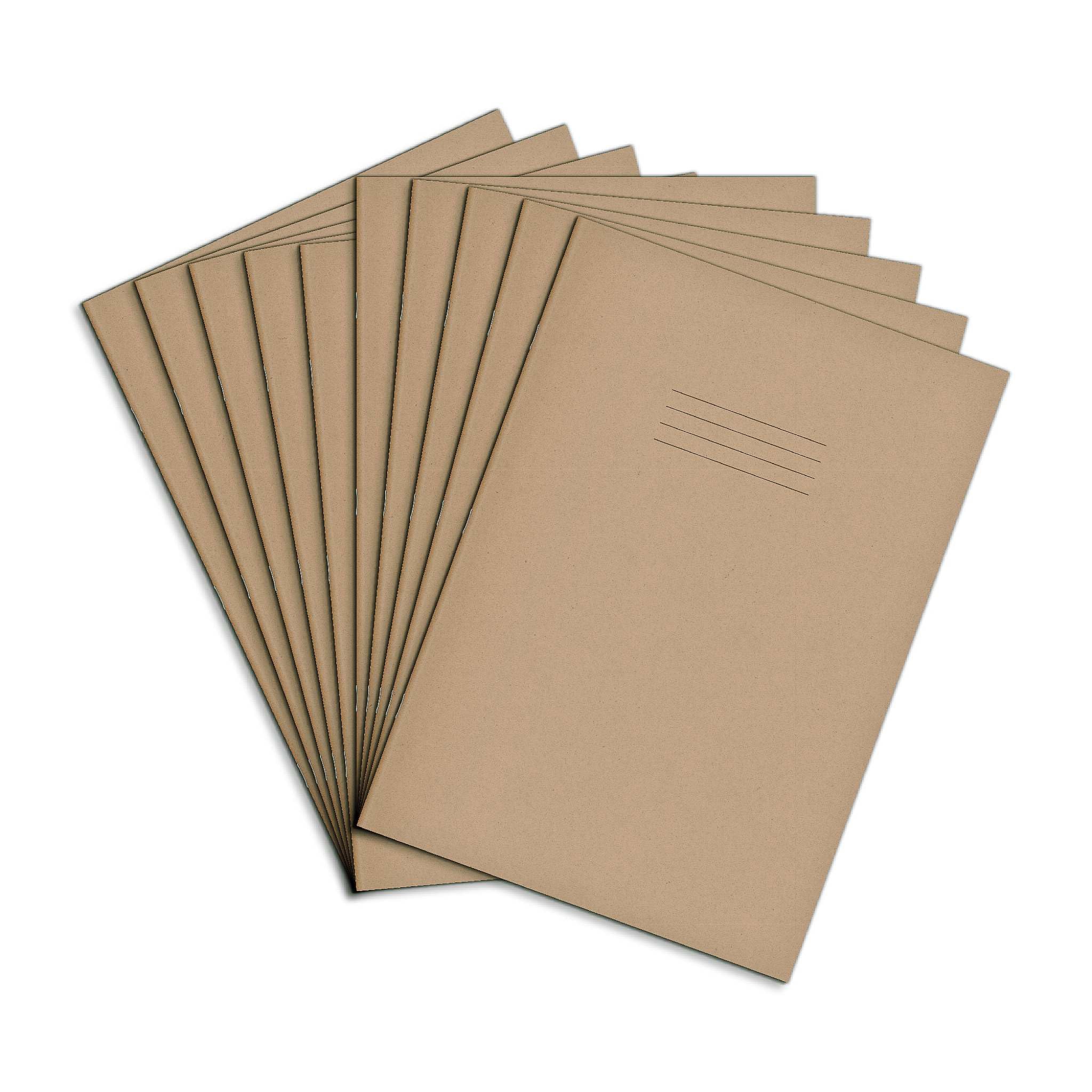 Rhino A4 Blank Paper Composition Notebooks - 64 Pages, 10 Pack, Buff Cover