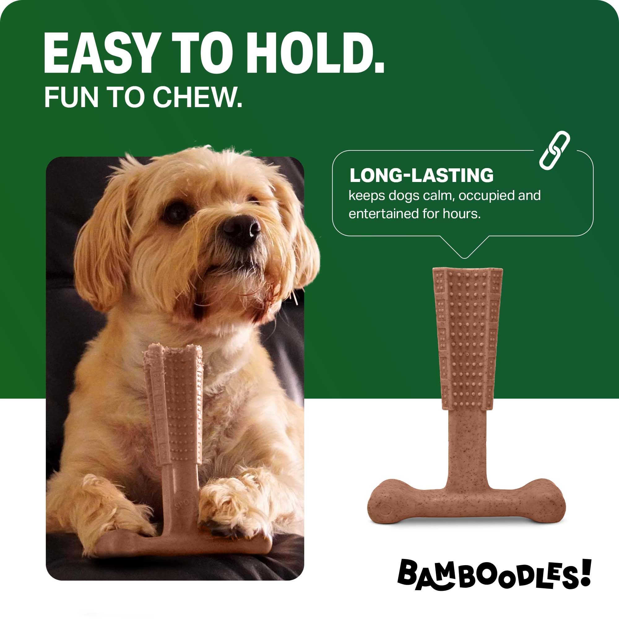 Bamboodles Dog Chew Toy - Small Size | Beef Flavour | Durable Nylon & Bamboo Fibre