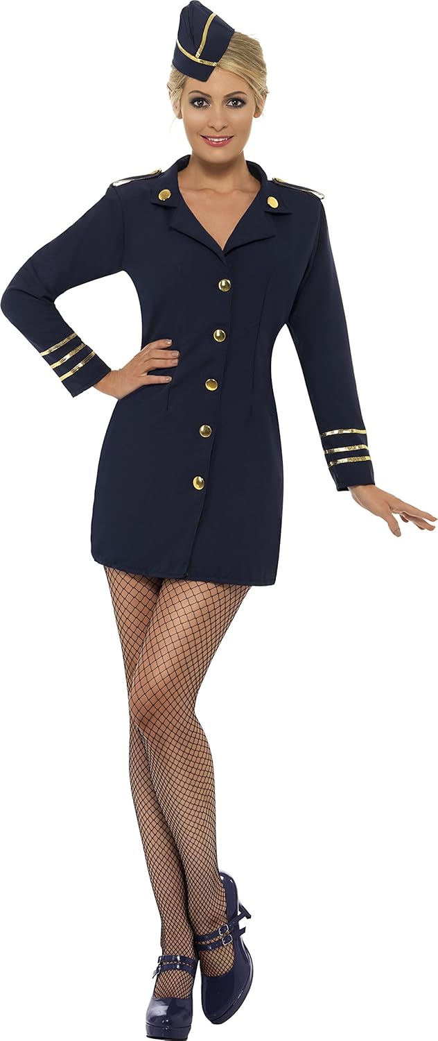 Smiffys Flight Attendant Costume - Size 16-18 (44-46) (28879S)