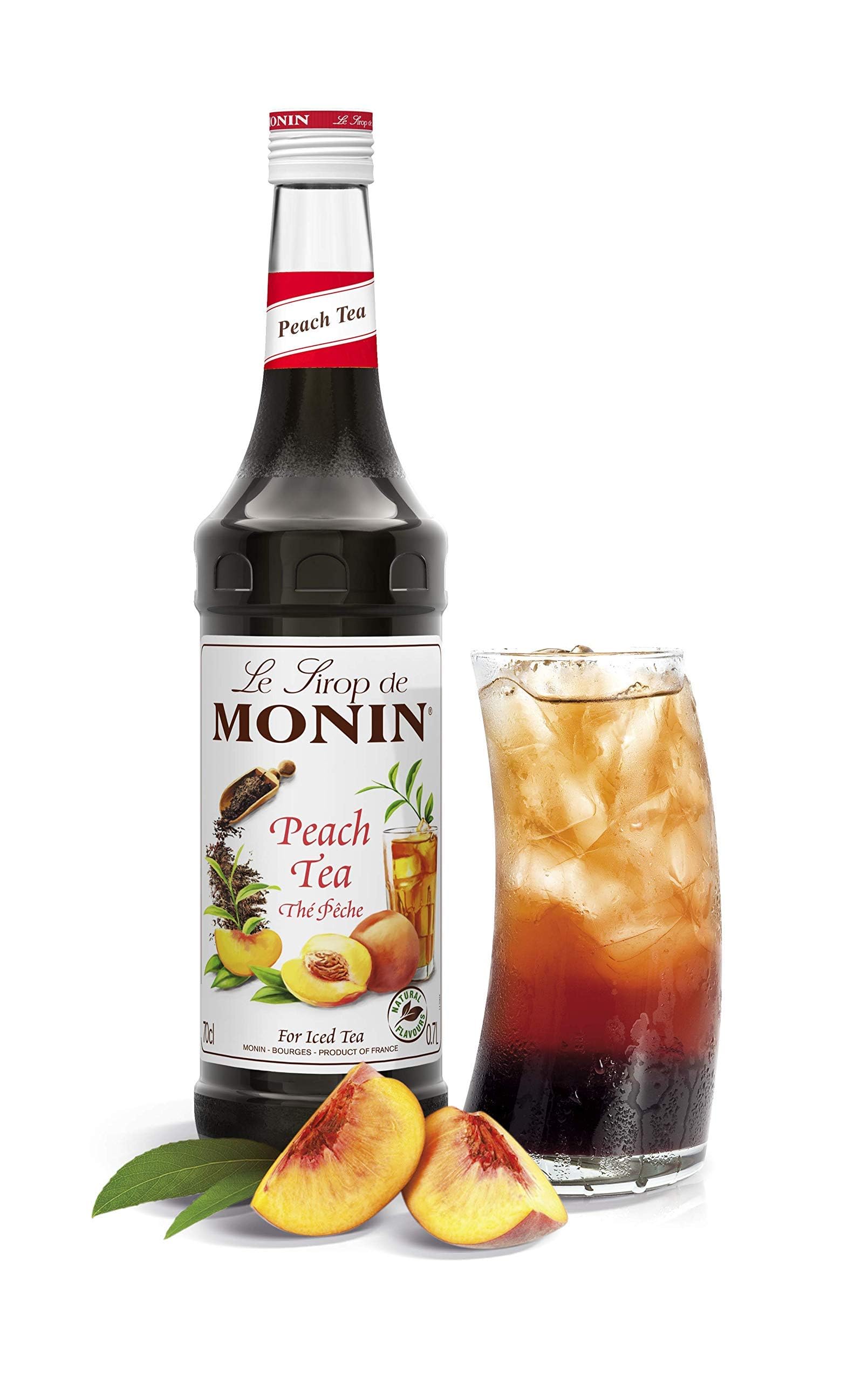 Monin Premium Peach Tea Concentrate Syrup - 1L PET Bottle | Vegan & Natural Flavouring 2