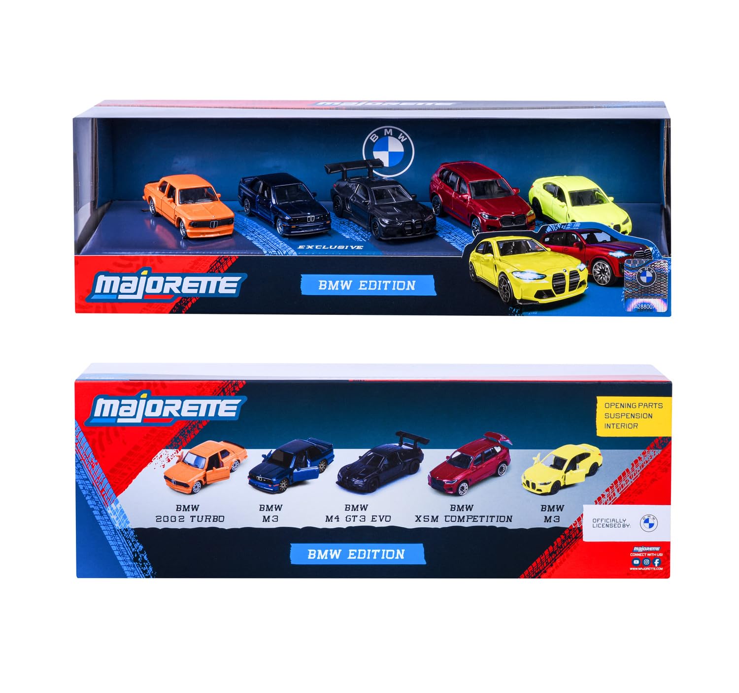 Majorette BMW 5 Pieces Giftpack - Die-Cast Metal Cars with Suspension and Opening Doors 3