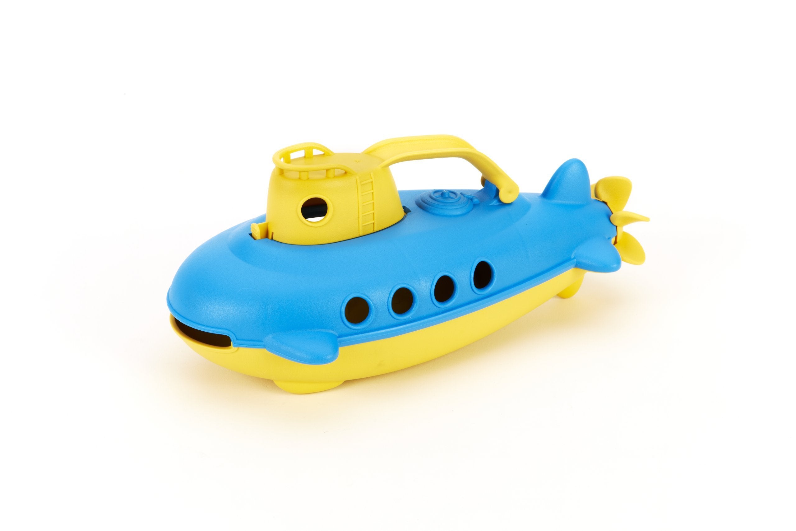 Green Toys Submarine - Yellow, Spinning Propeller, Scoop & Pour Fun | Ages 6+ Months 3