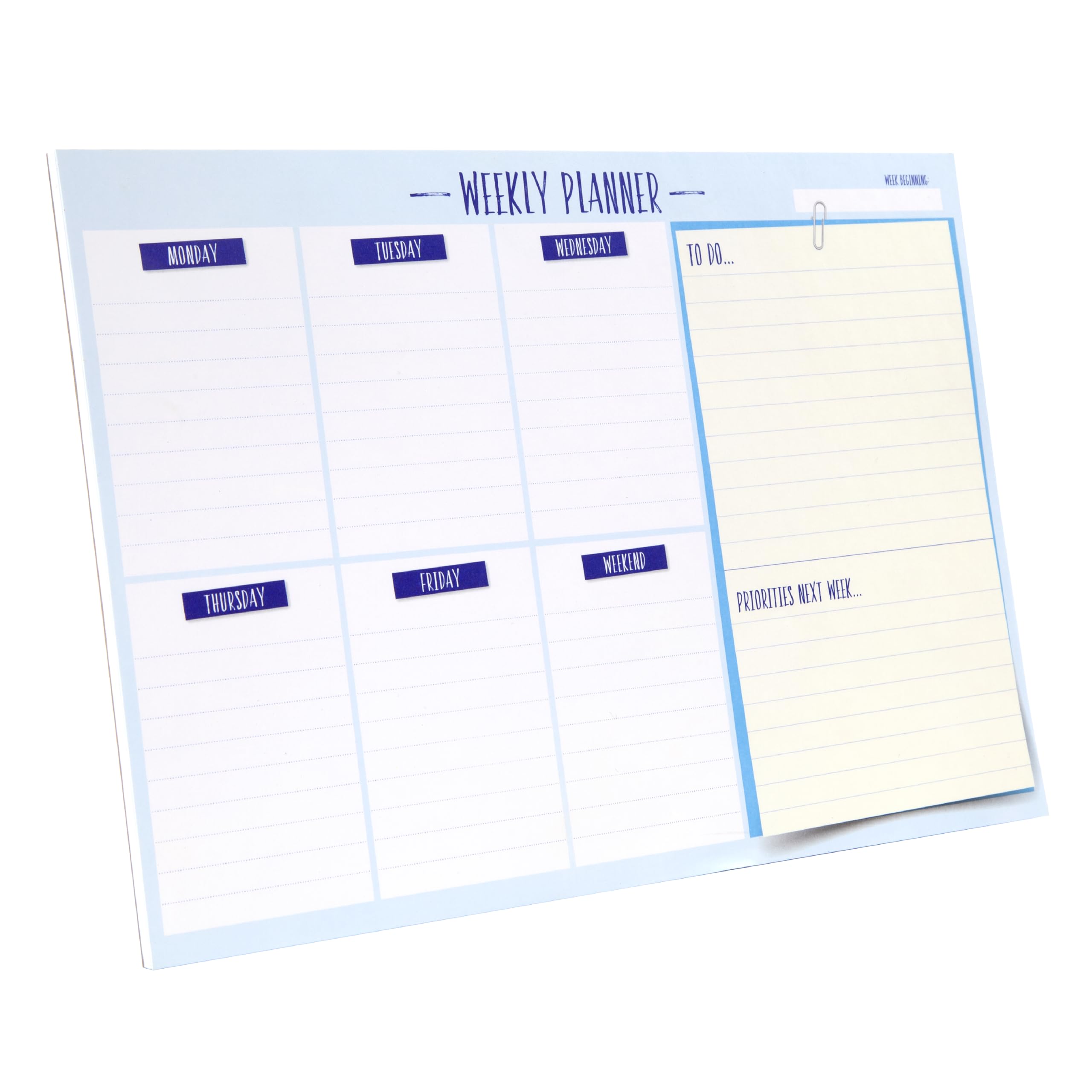 SUMMIT A4 Undated Weekly Desk Planner Pad - 52 Tear Off Pages | Organization Tool 1