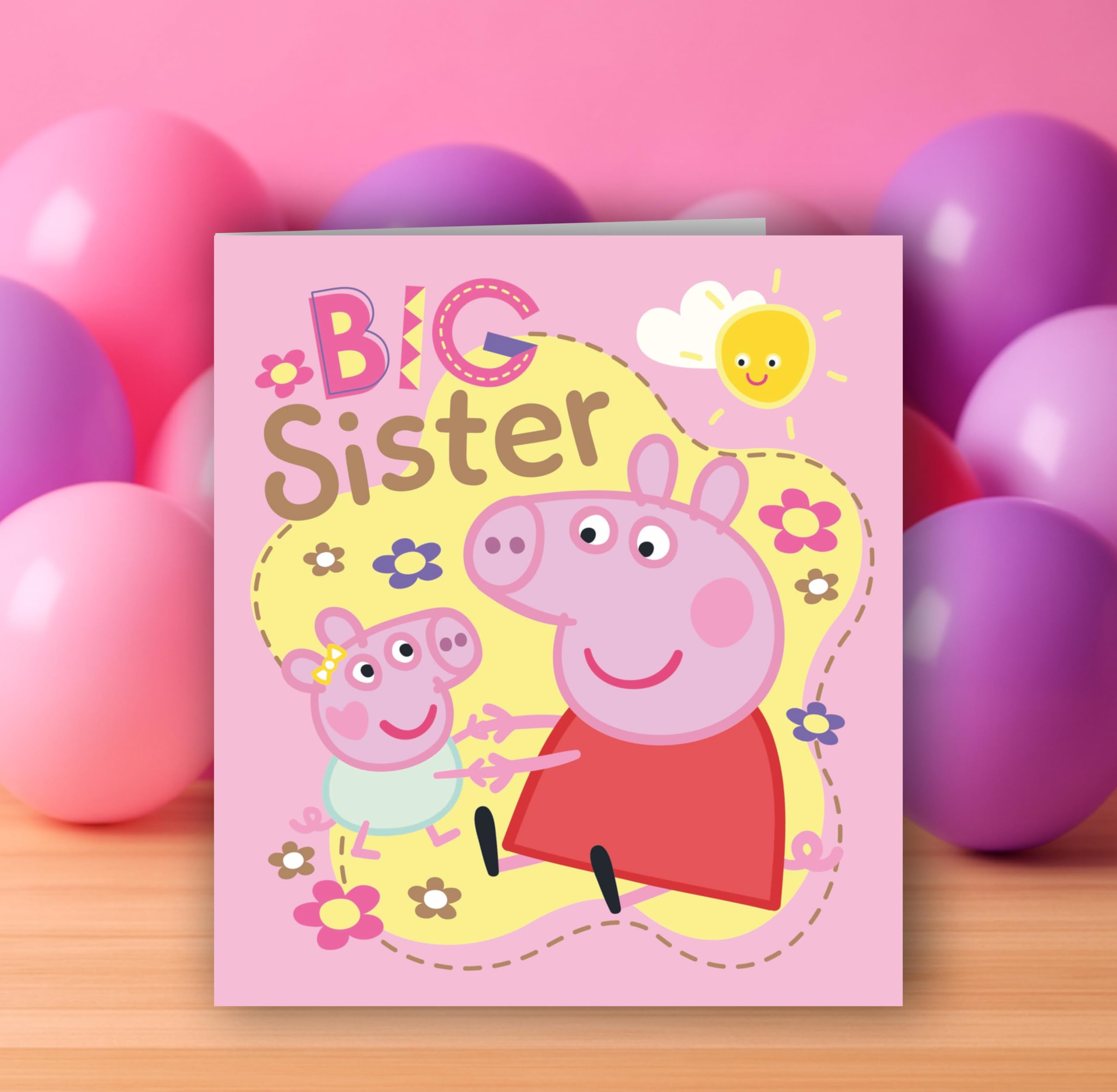 Danilo Promotions LTD Peppa Pig Big Sister Birthday Card | Standard Size 22.86cm x 12.7cm | Multi-Colour 2