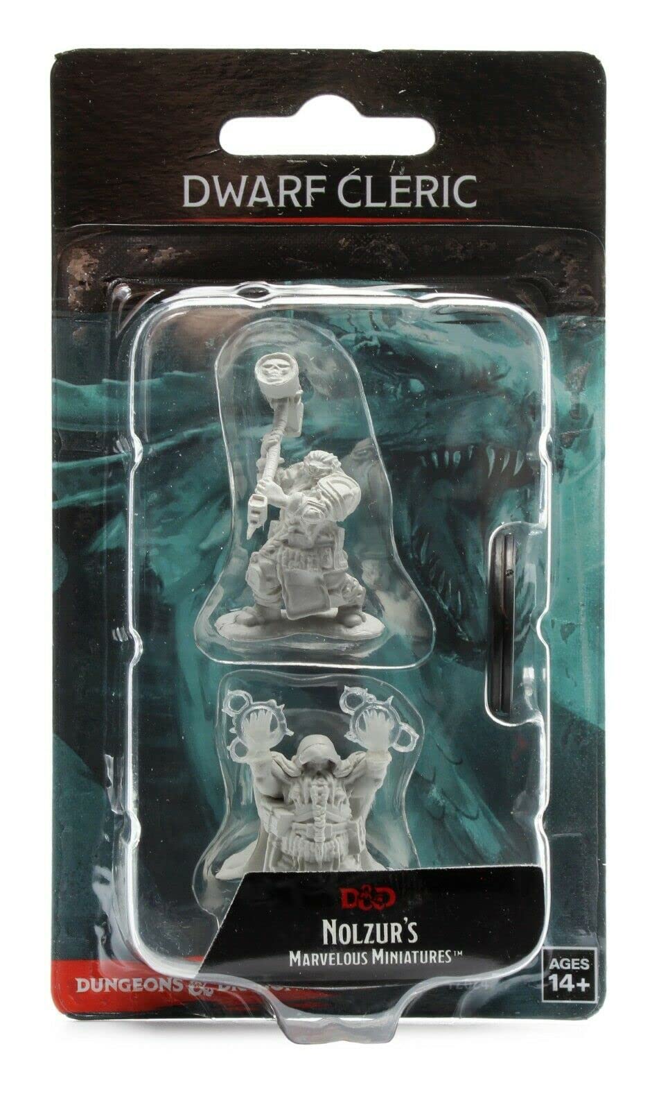 Dungeons & Dragons Nolzur's Marvelous Unpainted Miniatures - Dwarf Male Cleric | Preprimed Plastic Figure 1