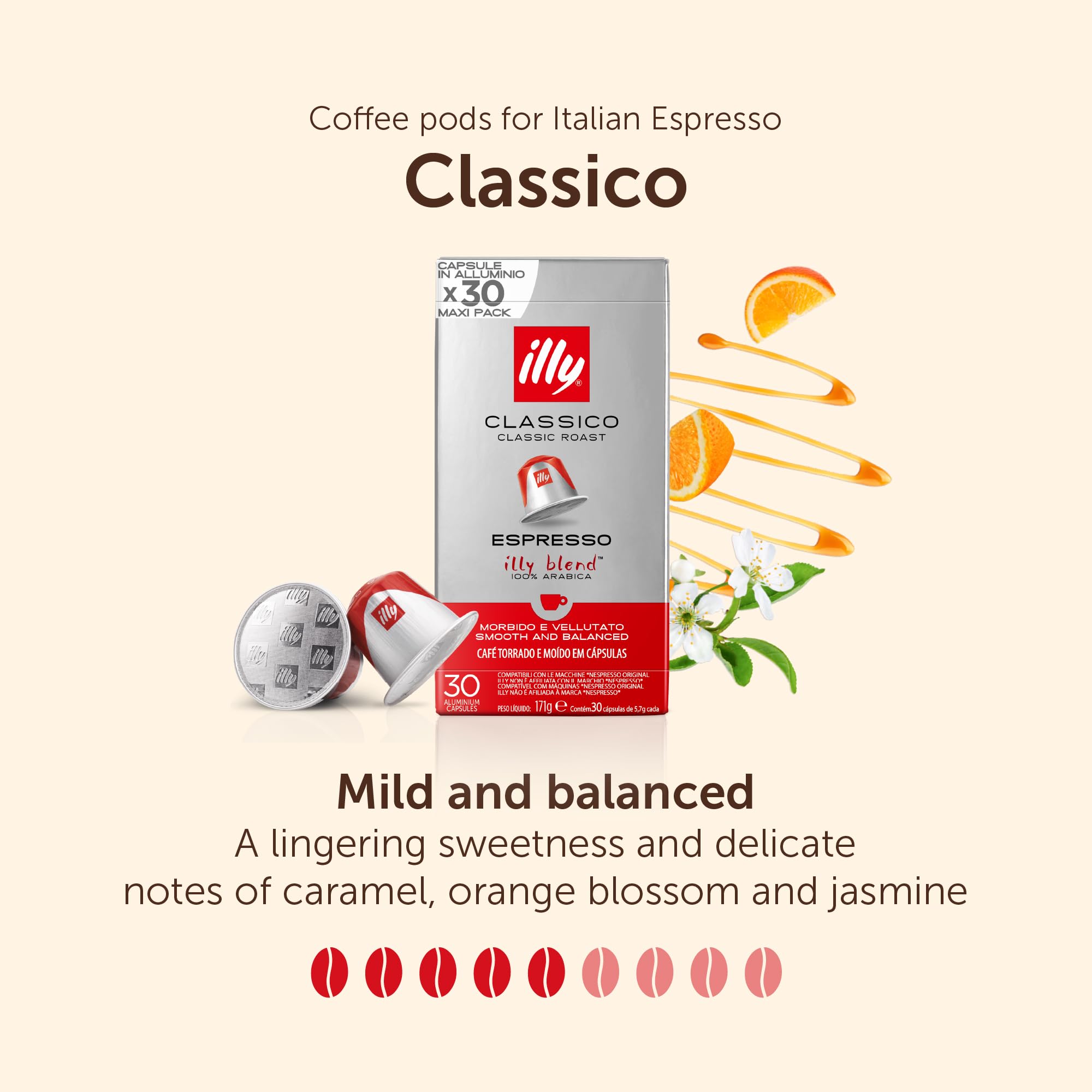 illy Classico Coffee Capsules - 30 Aluminium Pods | Intensity 5/9 | Nespresso Original Compatible 4