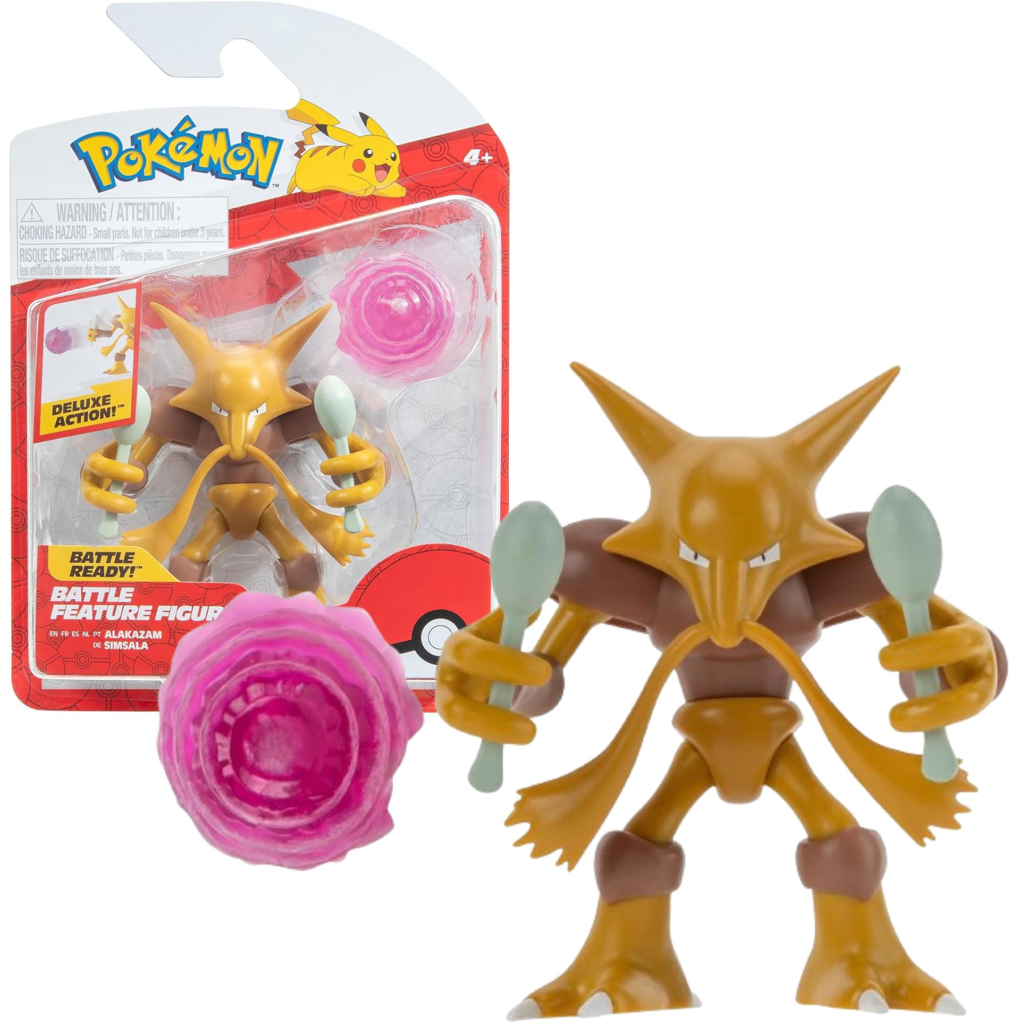 Pokémon Alakazam 4.5" Battle Figure - Dynamic Articulation, Simsala Color 7