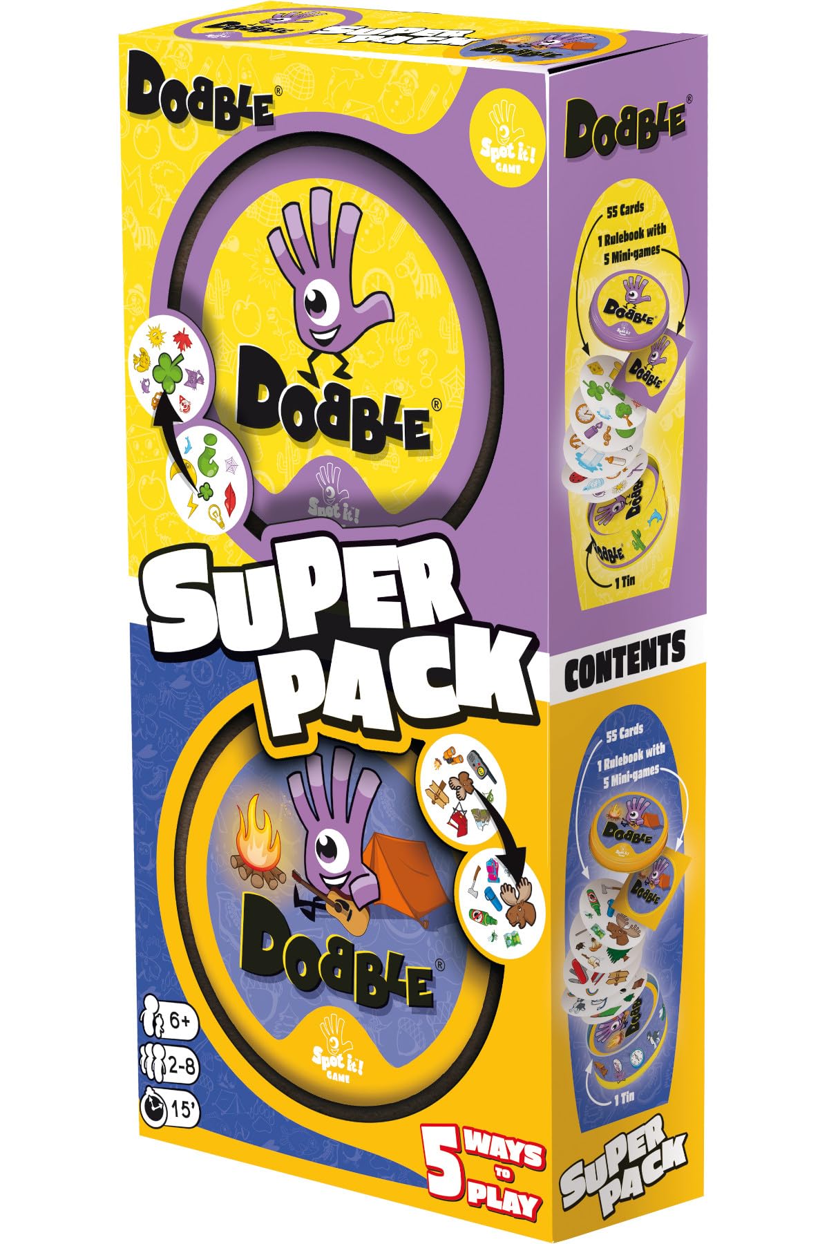 Asmodee Dobble Super Pack (Camping + Classic) | Ages 6+ | 2-8 Players | 15 Min Play Time