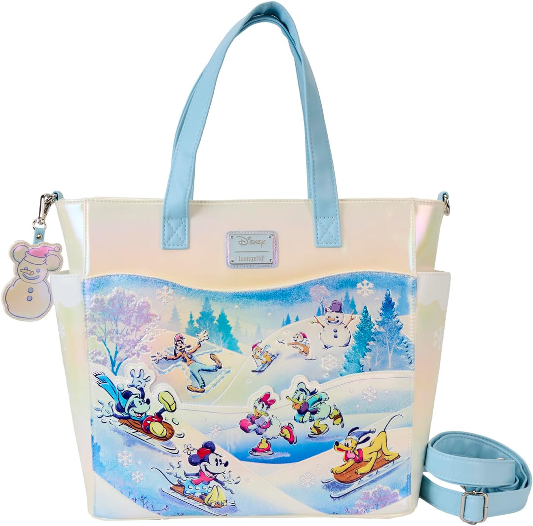 Loungefly Disney Mickey and Friends Winter Wonderland Scene Convertible Backpack (671803526839)