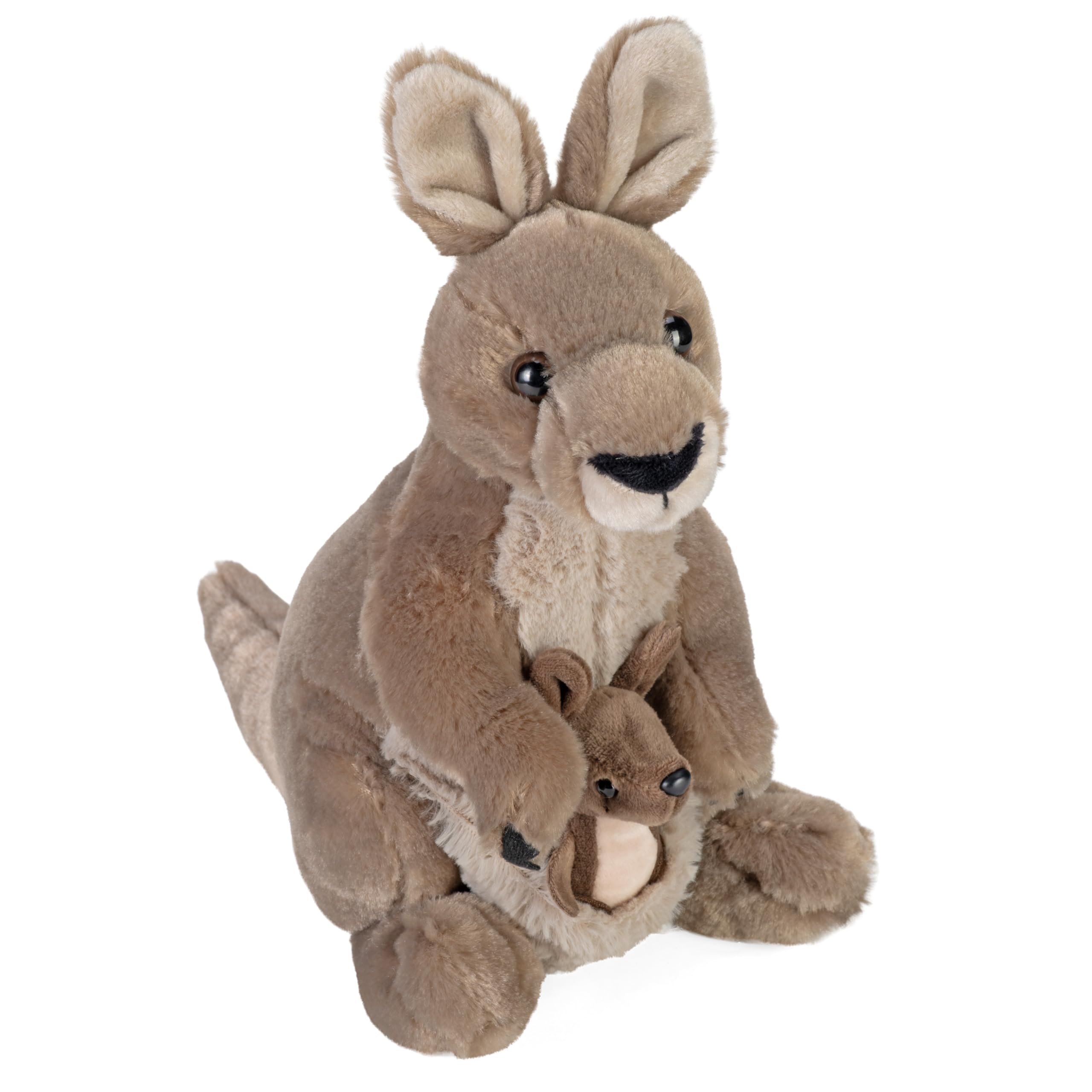 WILD REPUBLIC Kangaroo Plush Toy - 30 cm Grey Cuddlekins, Surface Washable 1
