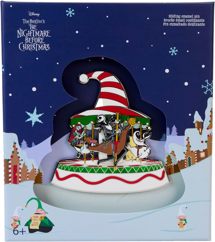 Loungefly Disney Nightmare Before Christmas Christmas Town Carousel Sliding Enamel Collector Box Pin (WDPN3637)