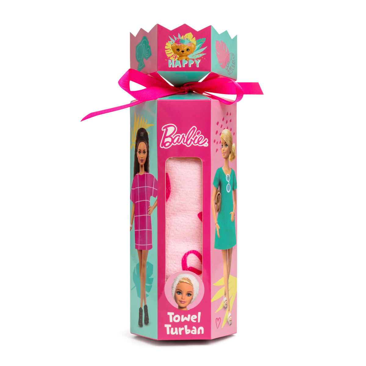 Barbie Children's Microfibre Hair Towel Turban - Quick Dry, Button Fastening
