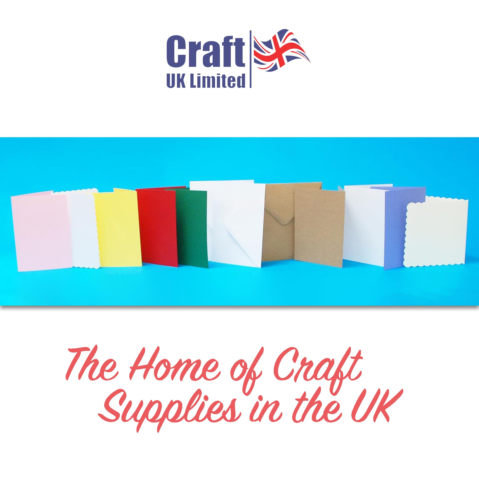 Craft UK Limited White Scalloped Cards & Envelopes - 50 Pack | 6 x 6 Inch | Paper 8