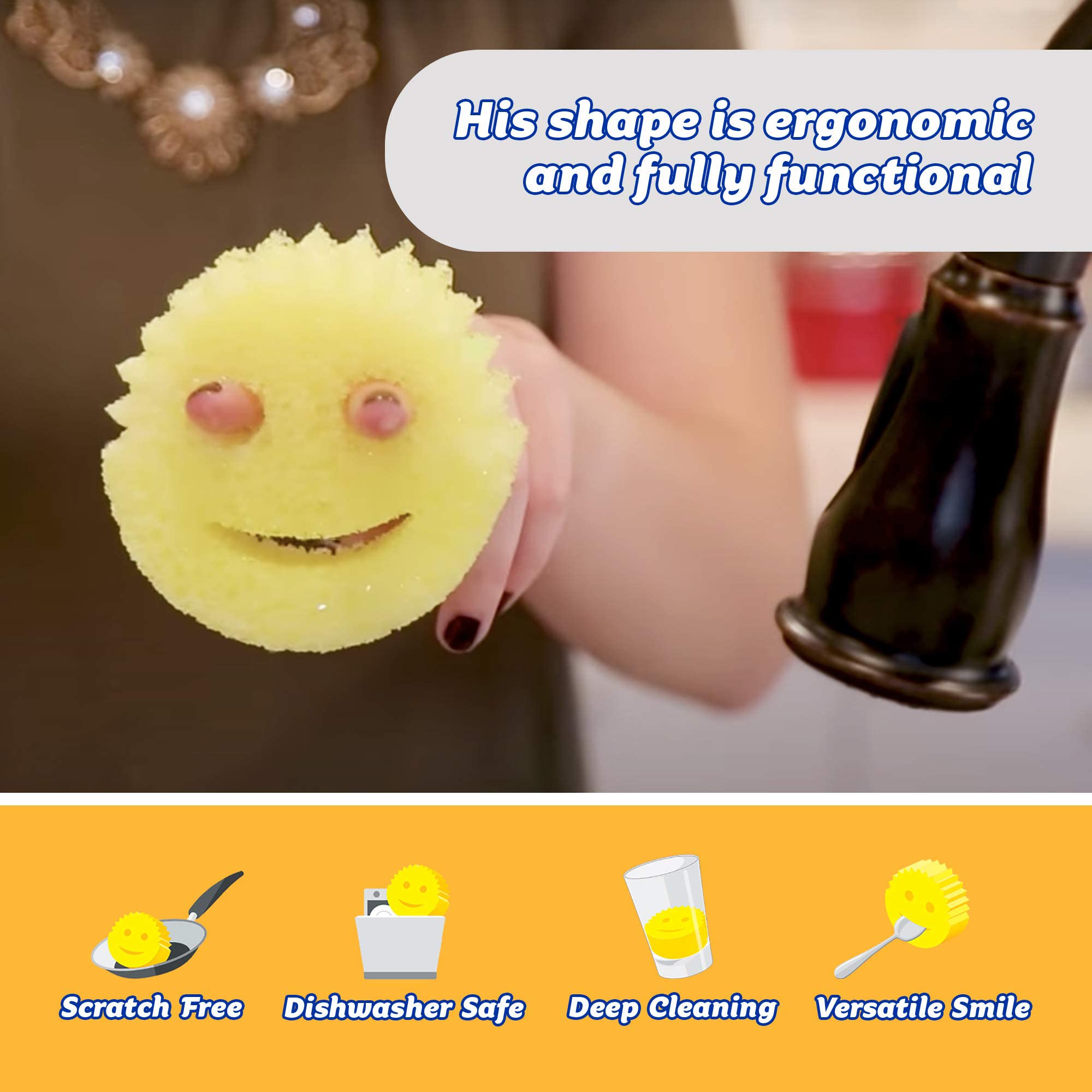 Scrub Daddy Dish Daddy Wand Bundle | Soap Dispensing Scrubber with Texture Changing Sponge & Refills 3