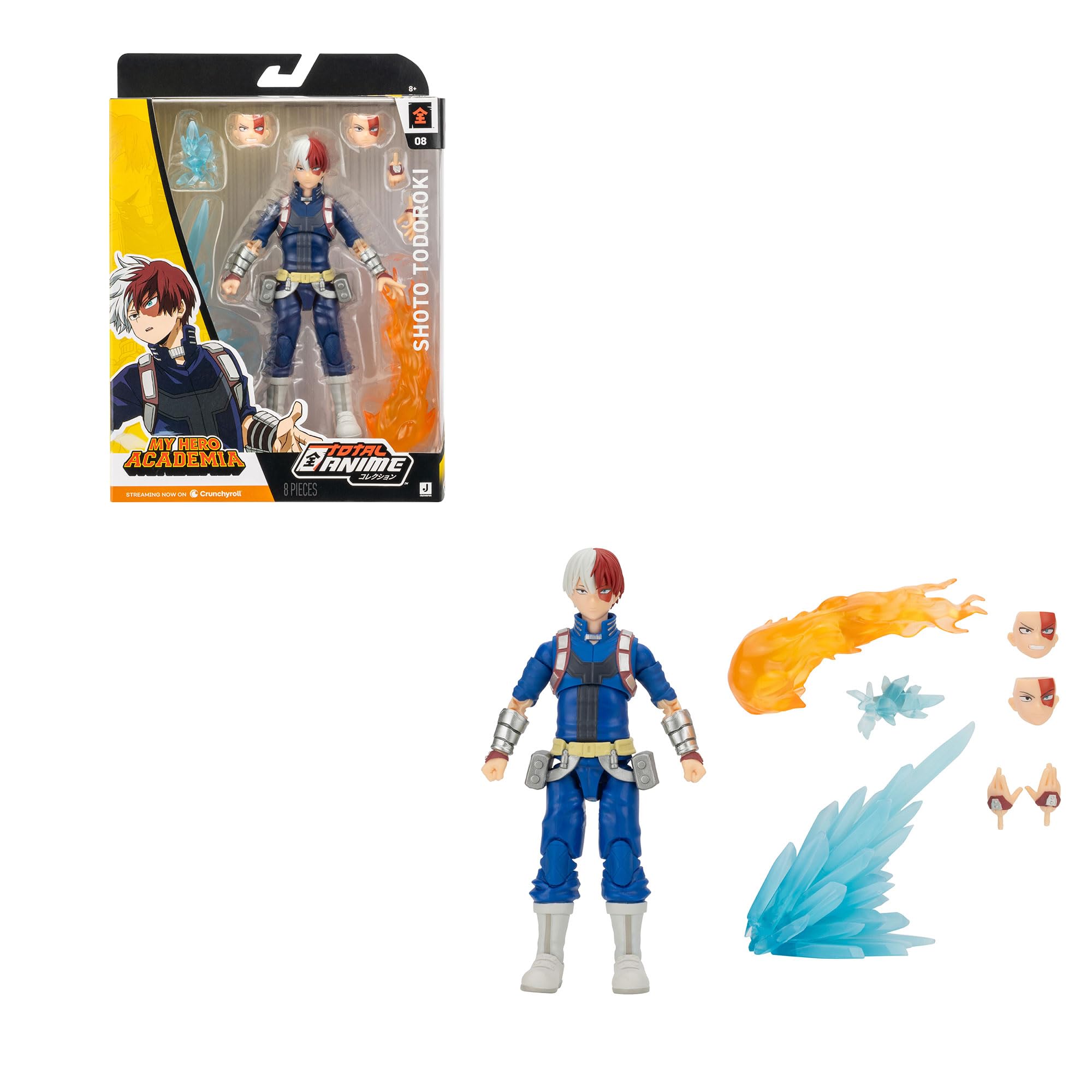 Total Anime Shoto Todoroki 6.5-Inch Poseable Figure with Swappable Faceplates and Fire/Ice Effects 1