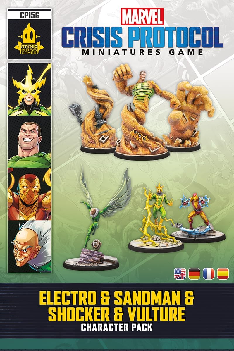Atomic Mass Games Marvel Crisis Protocol Electro, Sandman, Shocker & Vulture Villains Pack