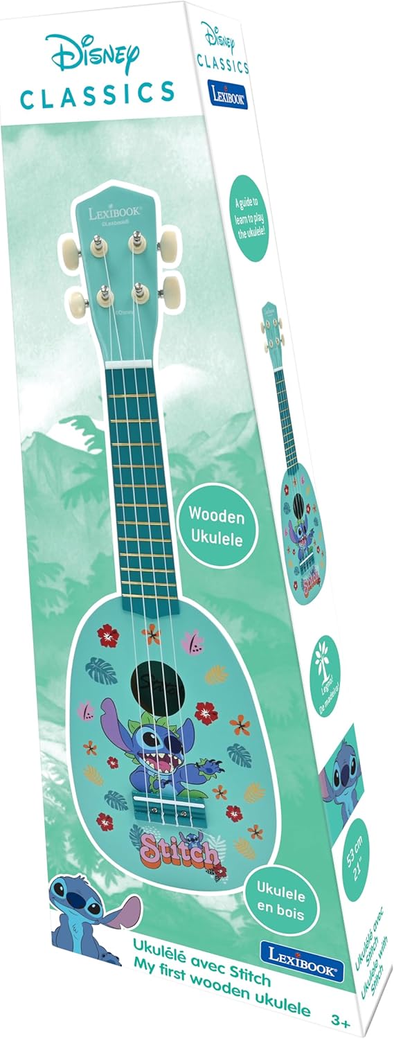 Lexibook - Disney Stitch My First Wooden Ukulele (K230D)