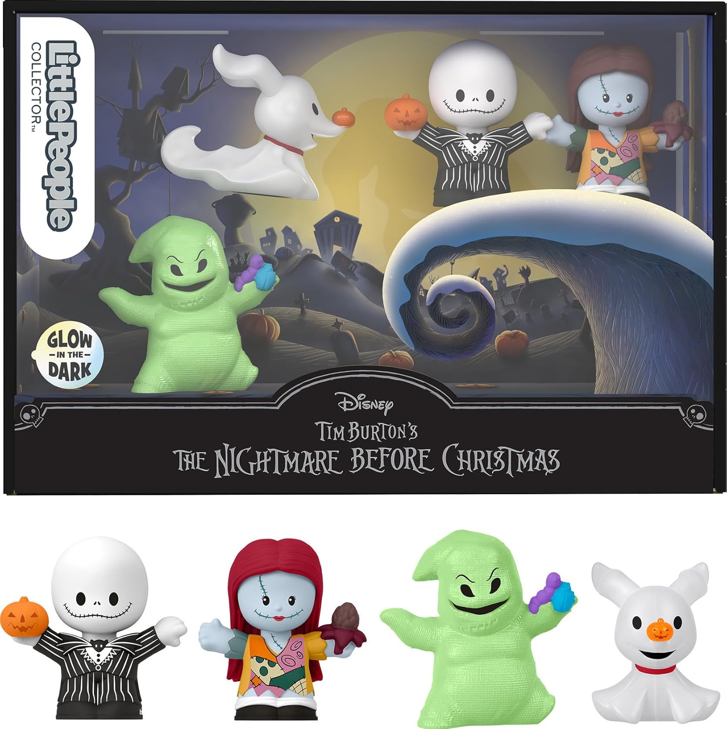 Little People Collector Disney Tim Burton’s The Nightmare Before Christmas - 4-Pack Glow-in-the-Dark Figures 1