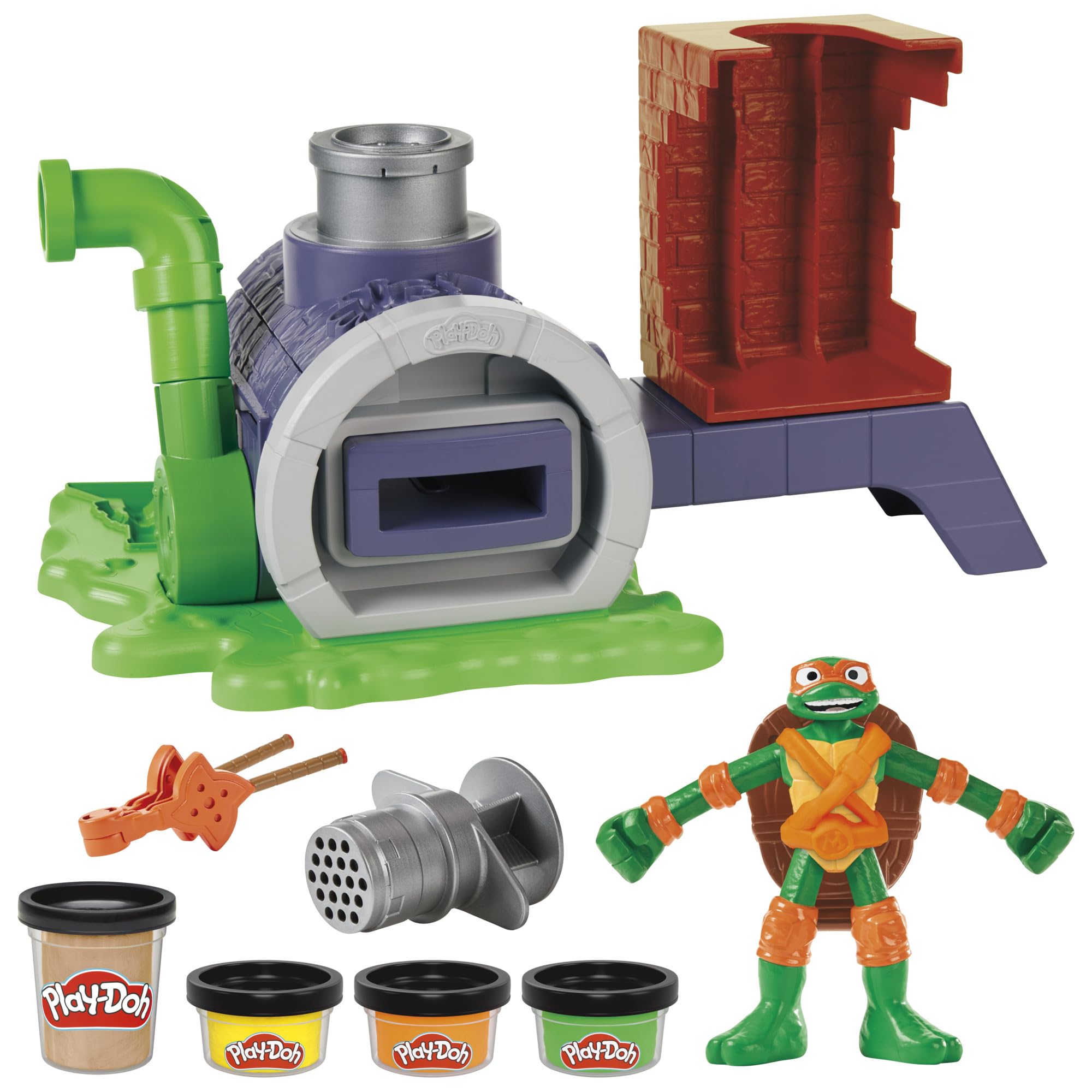 Play-Doh Teenage Mutant Ninja Turtles Slice & Blast Pizza Playset - Ages 4+ | Includes Mikey Figure 4