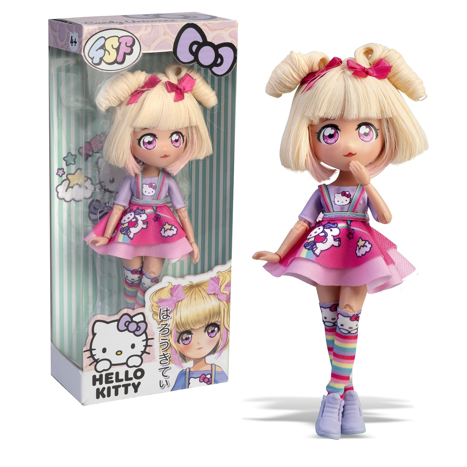 Hello Kitty Blonde Candy Unicorn Manga Doll - Sanrio Collectible for Ages 3+