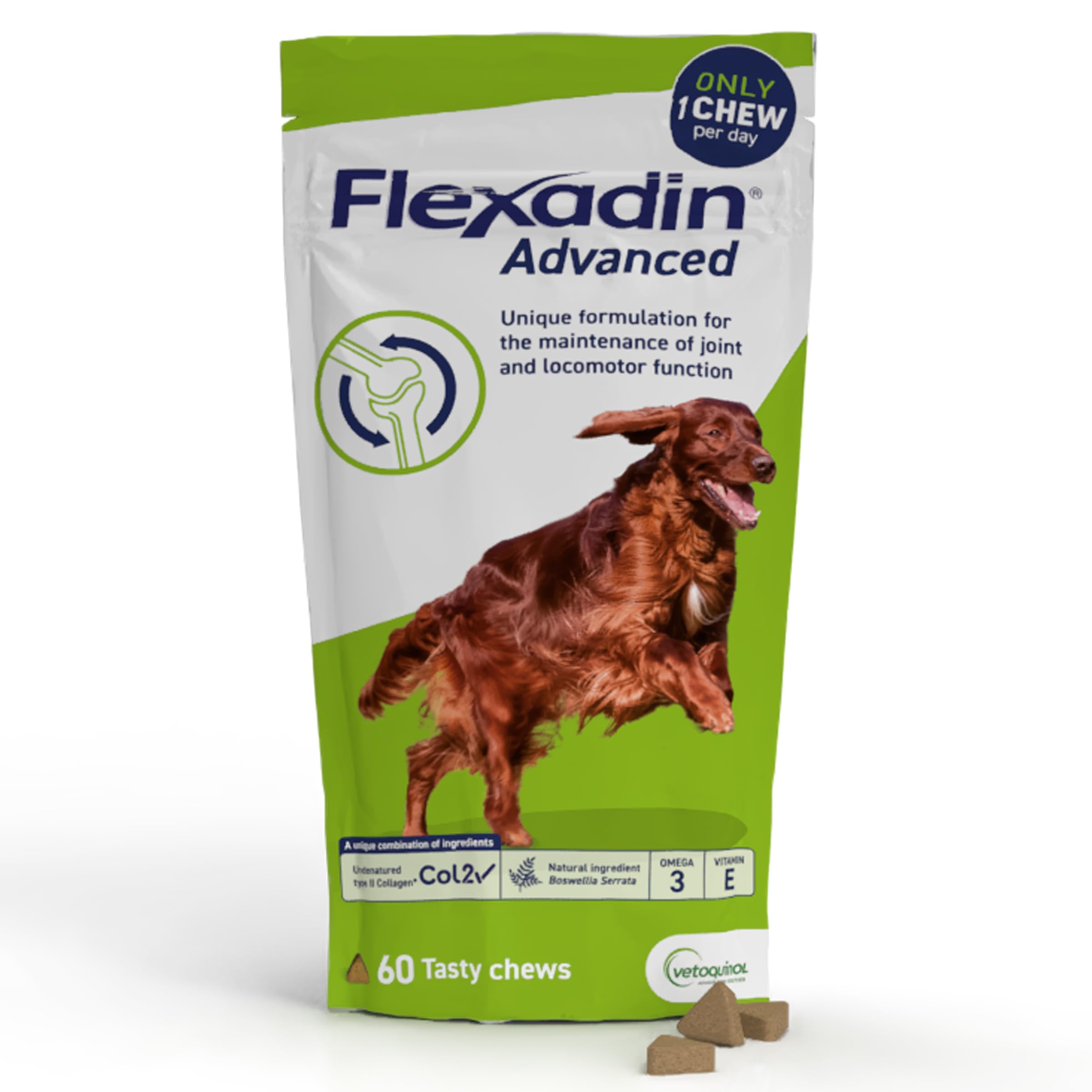 Vetoquinol Flexadin Advanced Hip & Joint Care for Dogs - 60 Chews 1