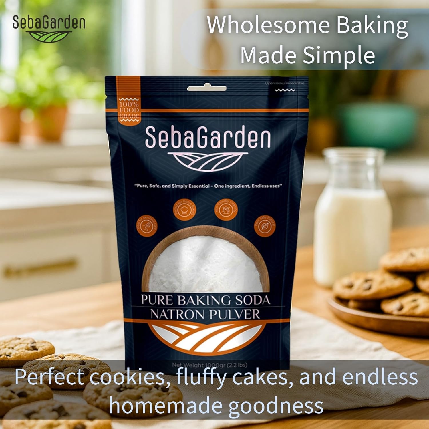 Seba Garden Bicarbonate of Soda - 1kg Food Grade Powder | Aluminium-Free Leavening Agent 4