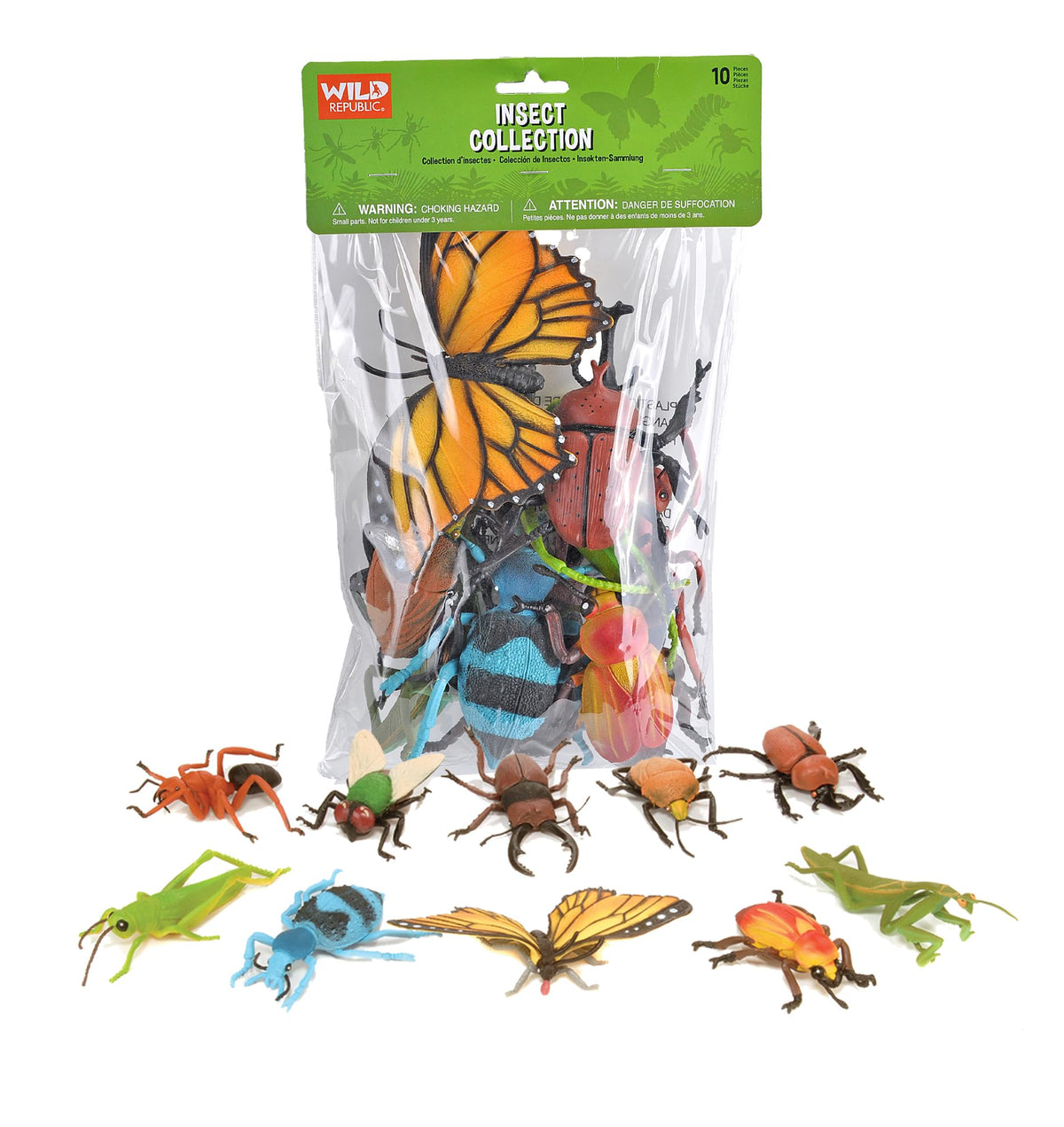 Wild Republic Polybag Insect (Large) - 10 Figures, Multicolour, Ages 3+